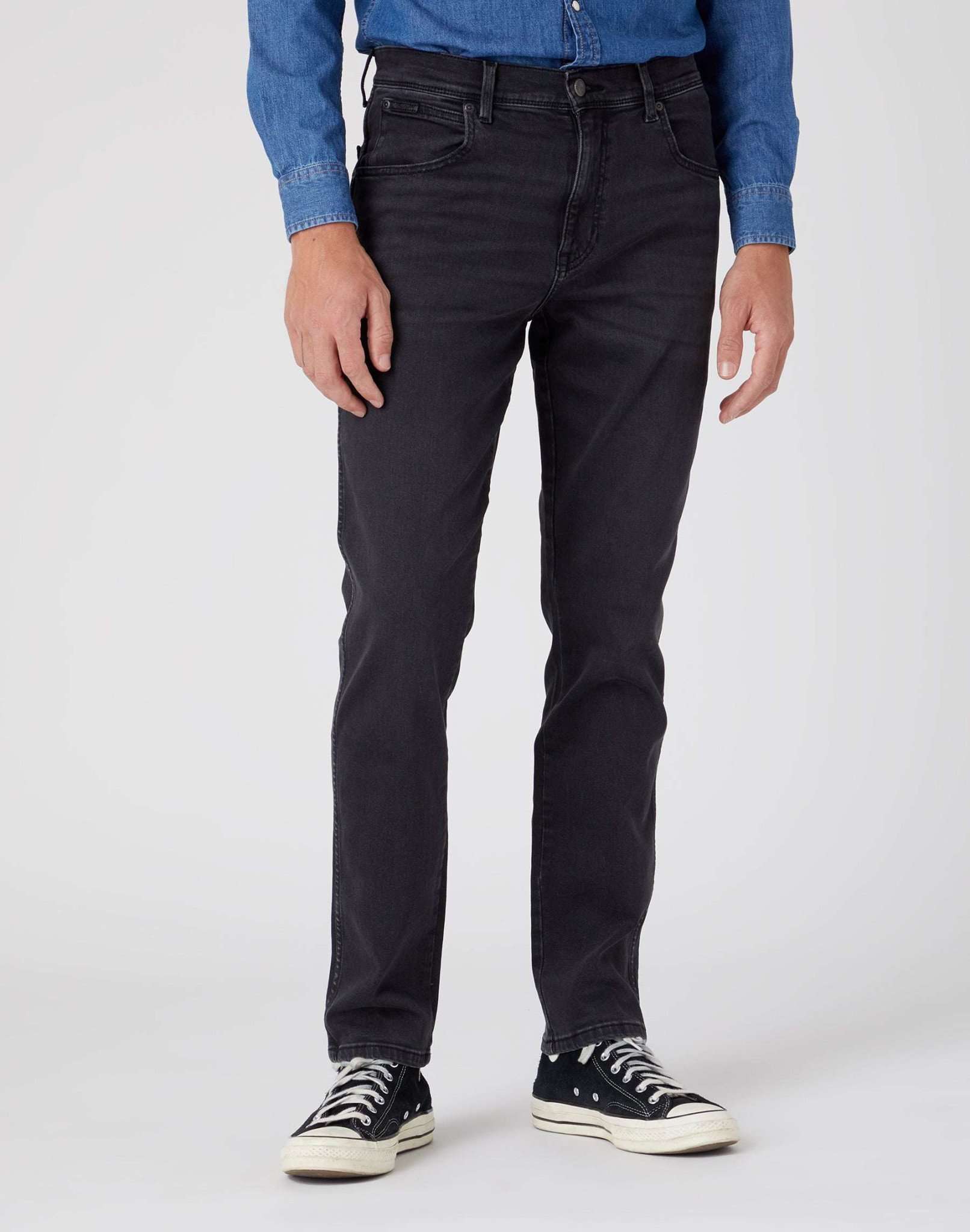 Texas Slim in Black Crow Jeans Wrangler