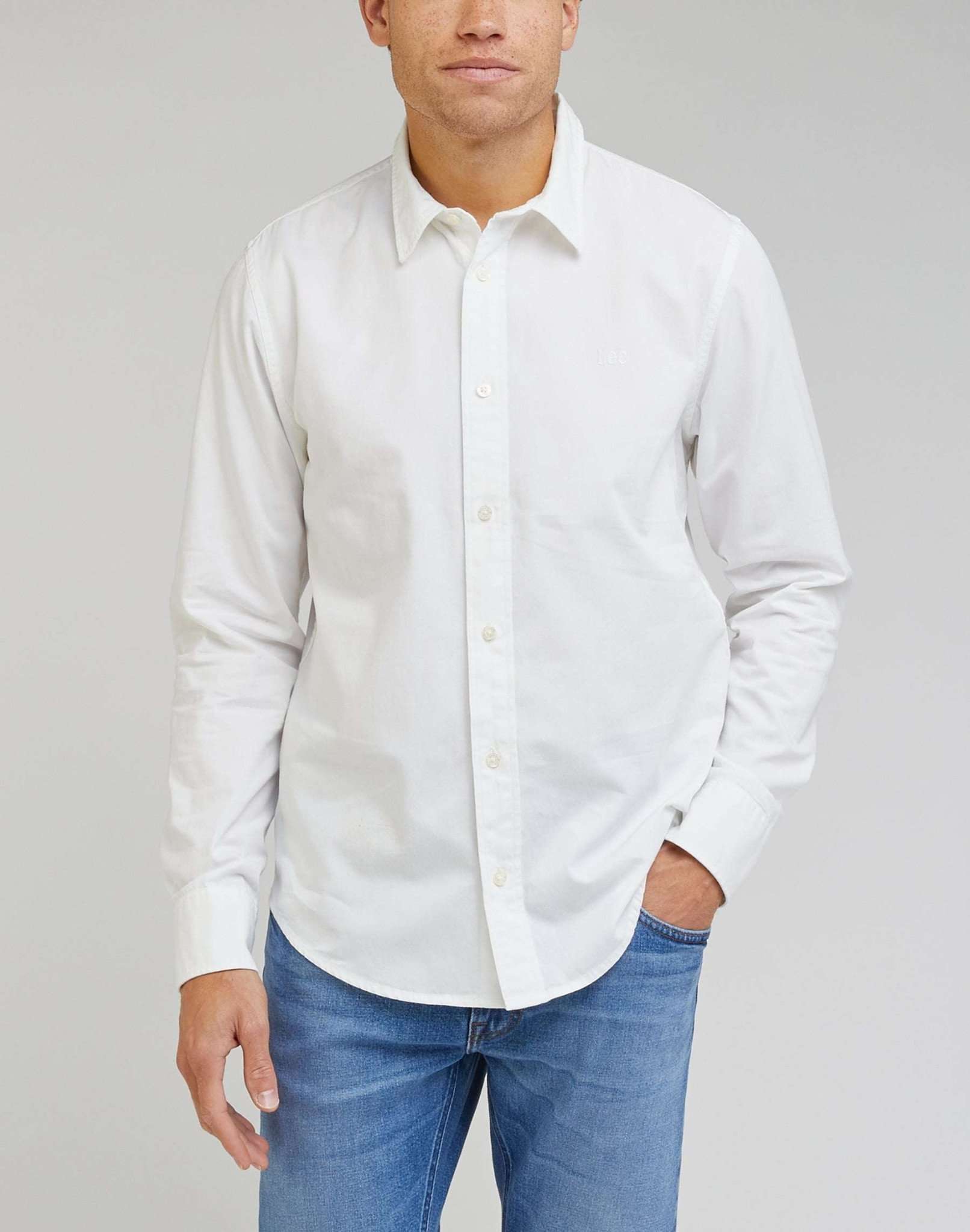 Patch Shirt in Bright White Shirts Lee