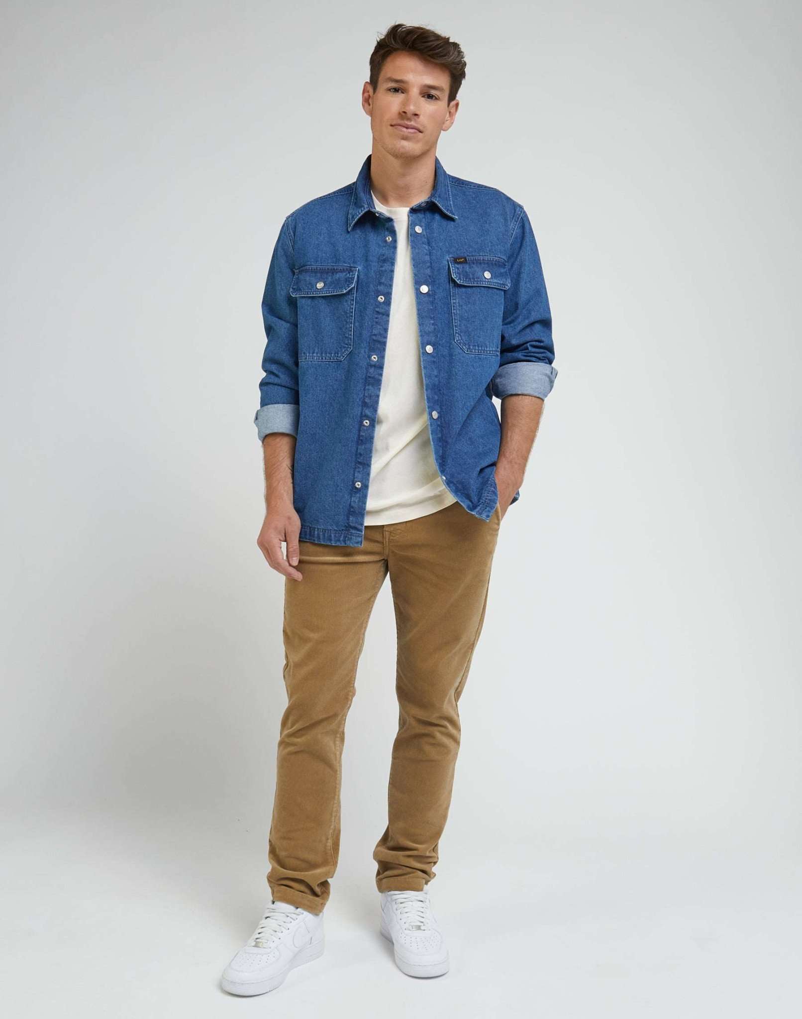 Slim Chino Corduroy in Clay Pants Lee
