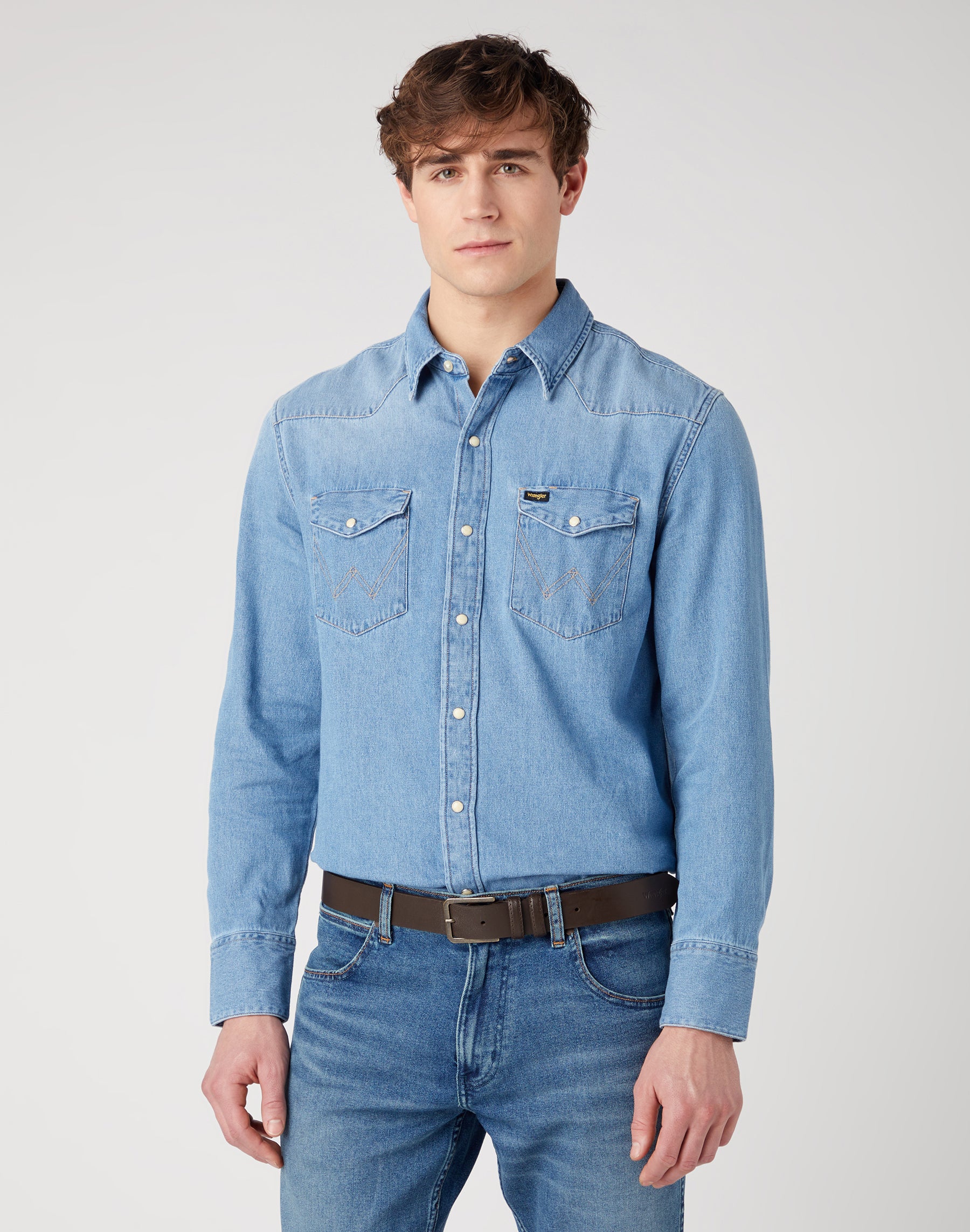Slim Belt in Brown Belt Wrangler
