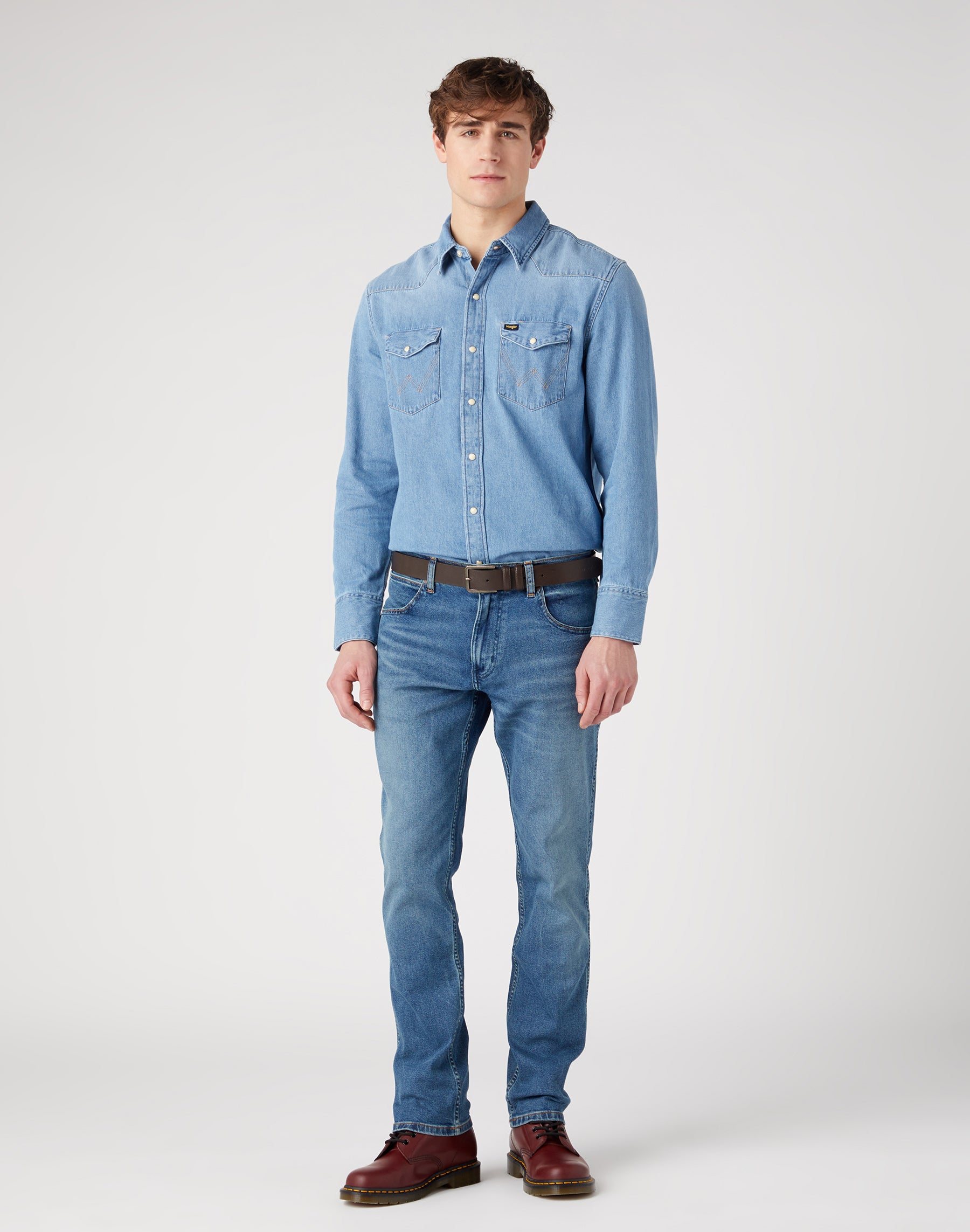 Slim Belt in Brown Belt Wrangler