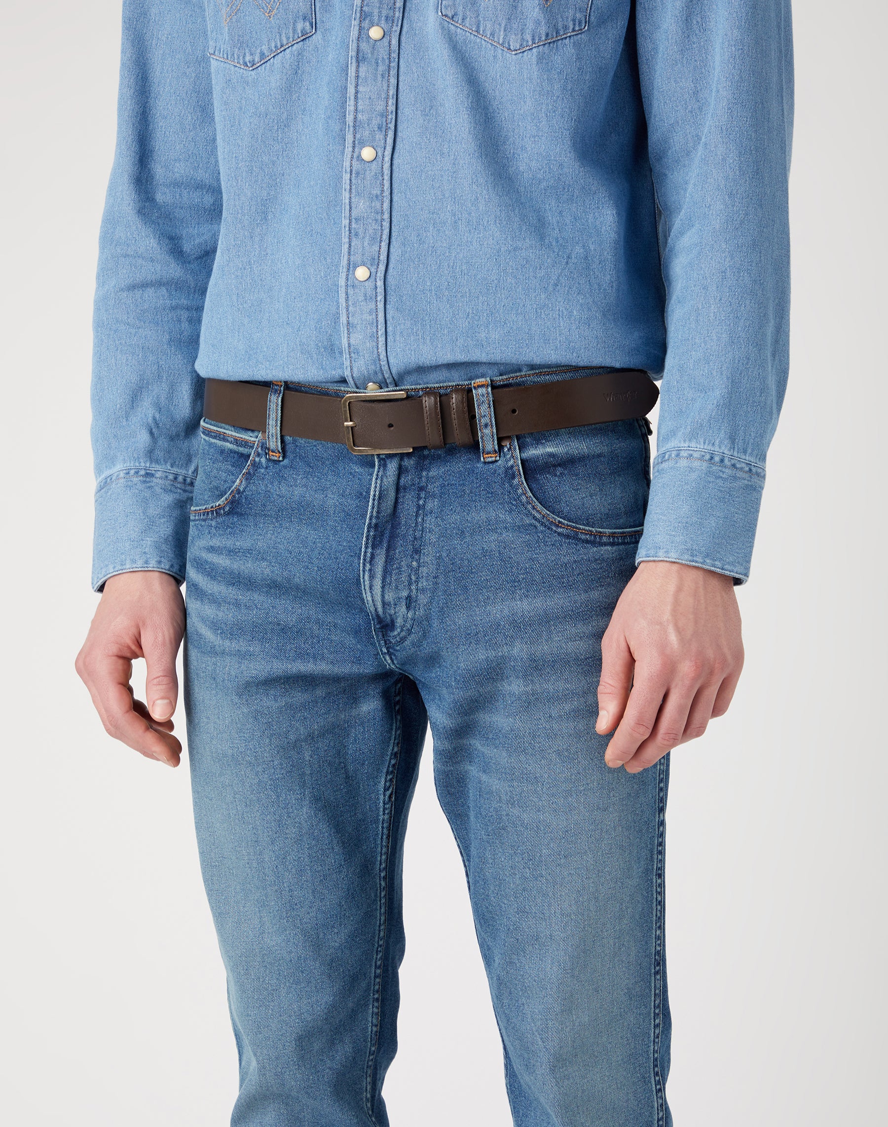 Slim Belt in Brown Belt Wrangler