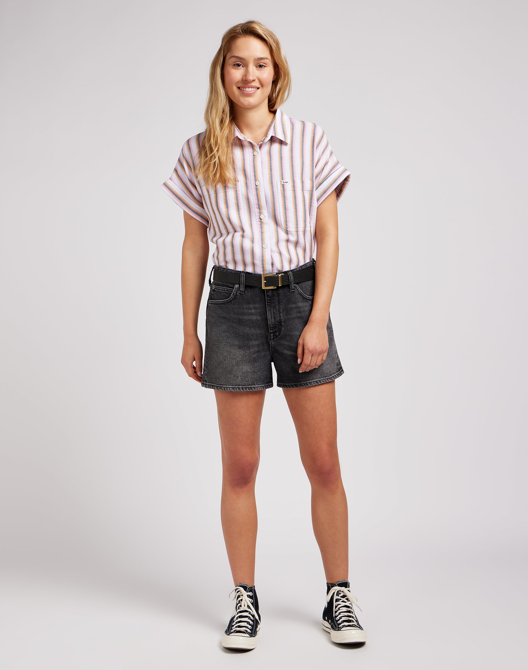 Carol Short in Refined Black denim shorts Lee