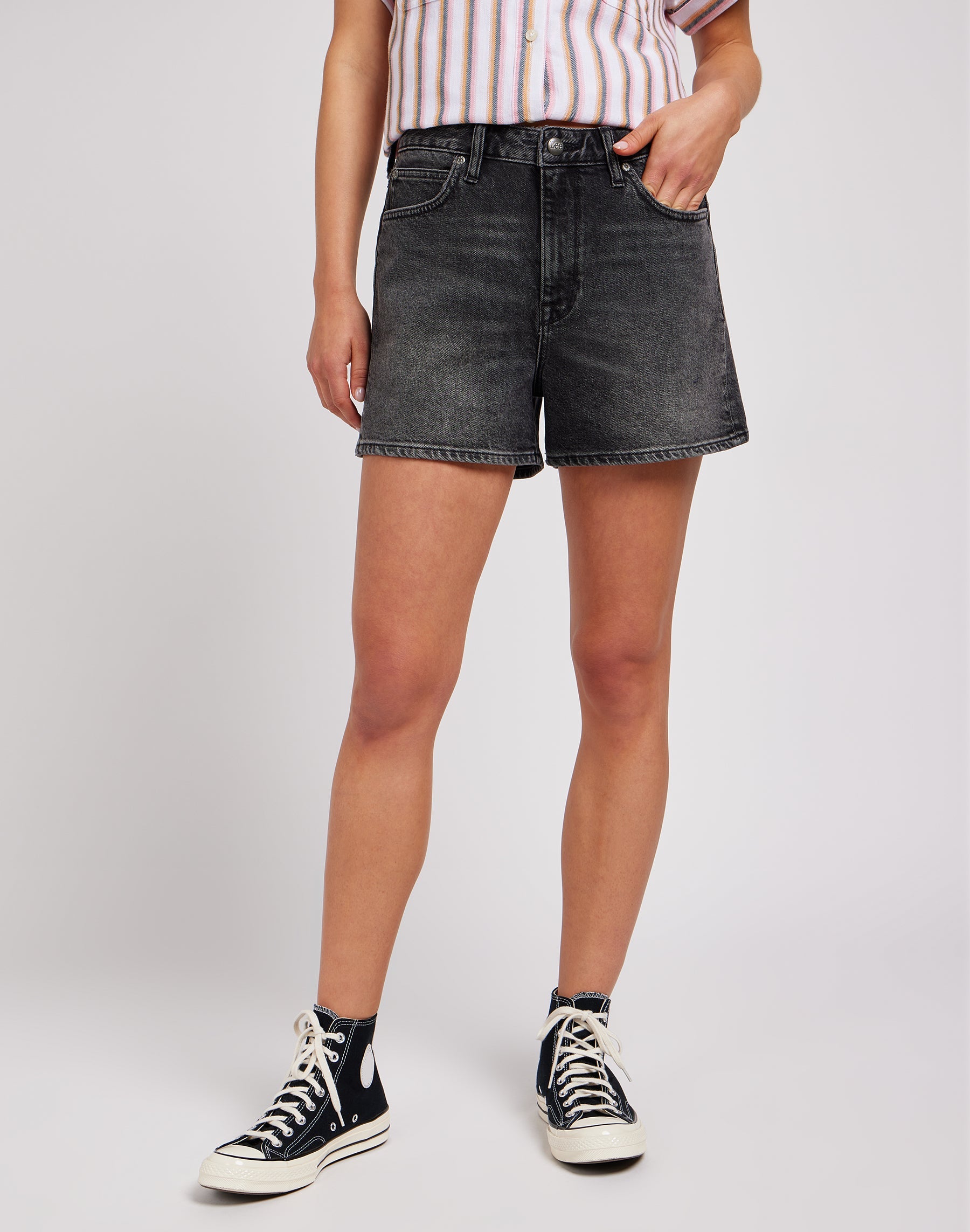 Carol Short in Refined Black denim shorts Lee