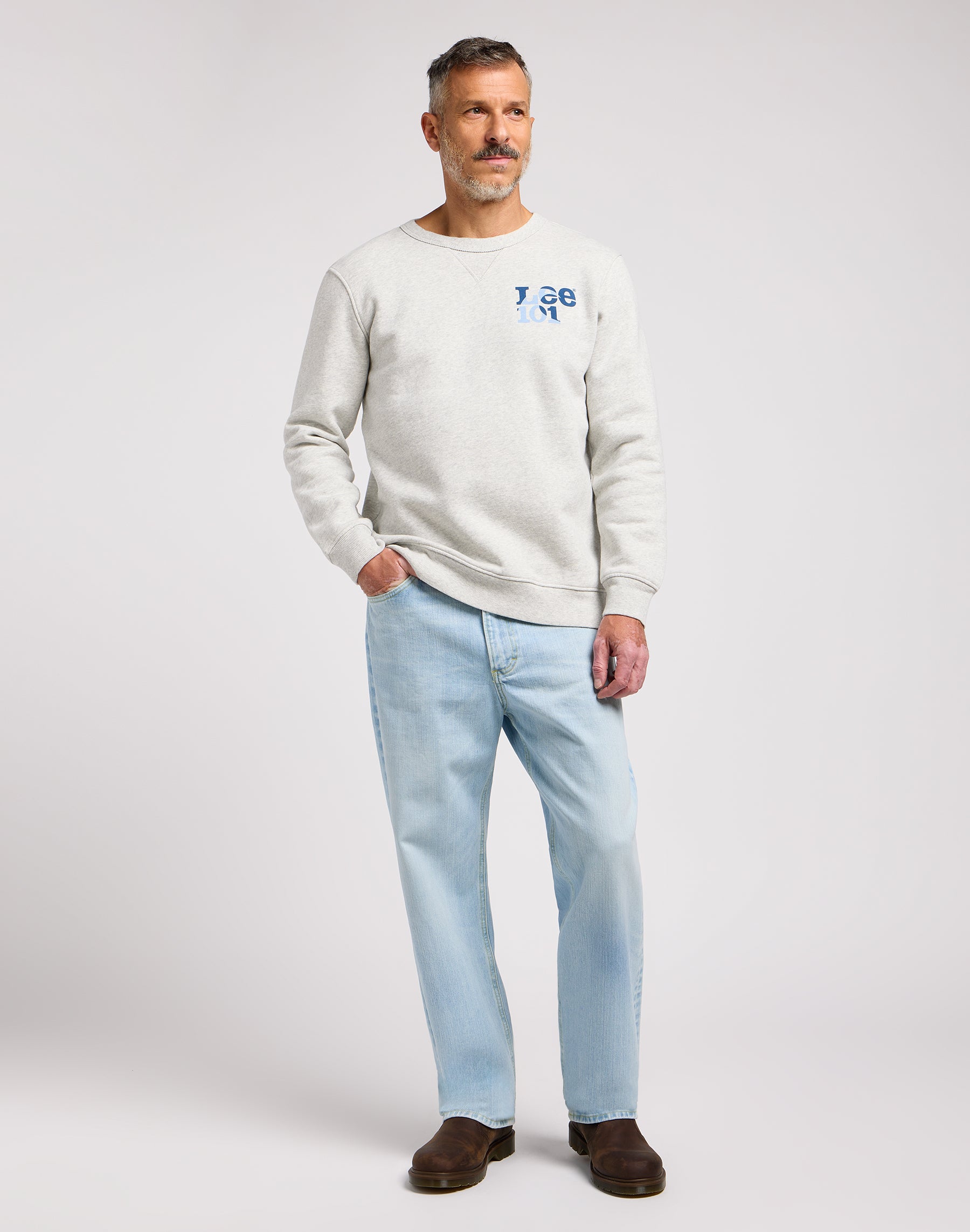 101 Rider Sweater in Sharp Grey Mele Sweatshirts Lee