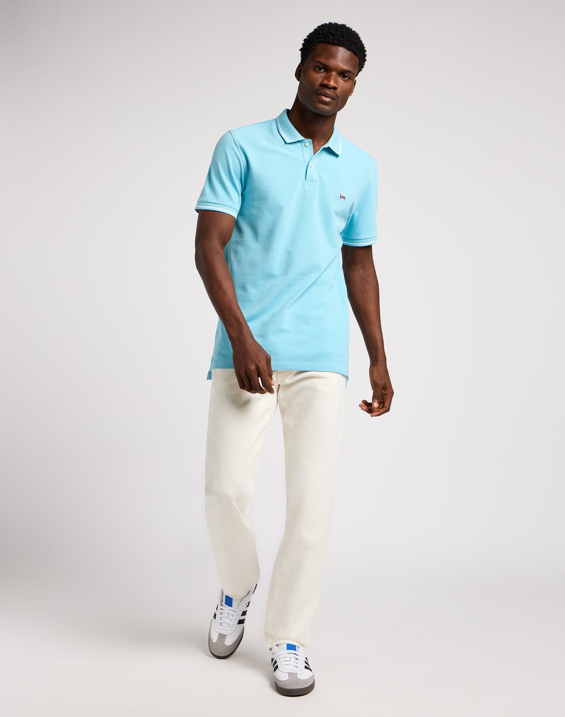 Daren Zip Fly in White Jeans Lee