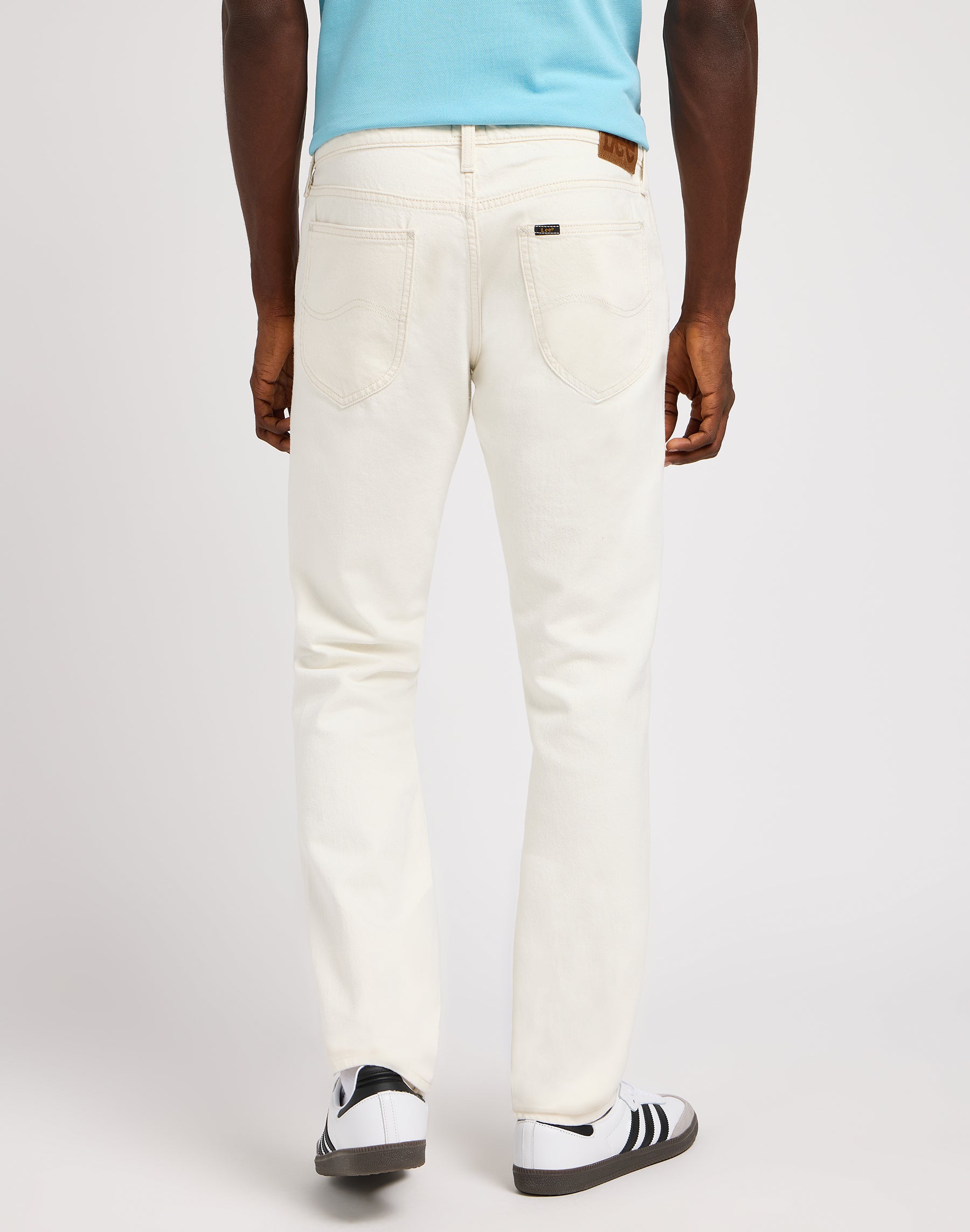 Daren Zip Fly in White Jeans Lee