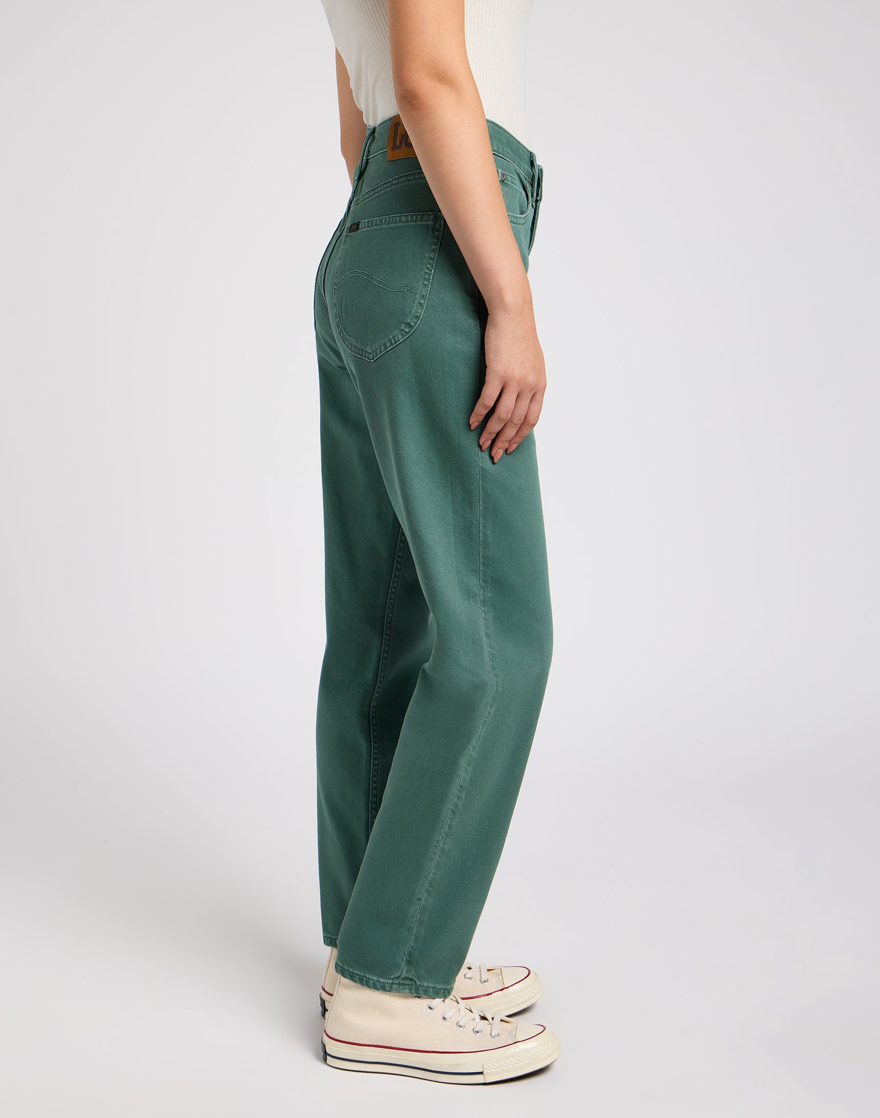 Carol in Evergreen pants Lee