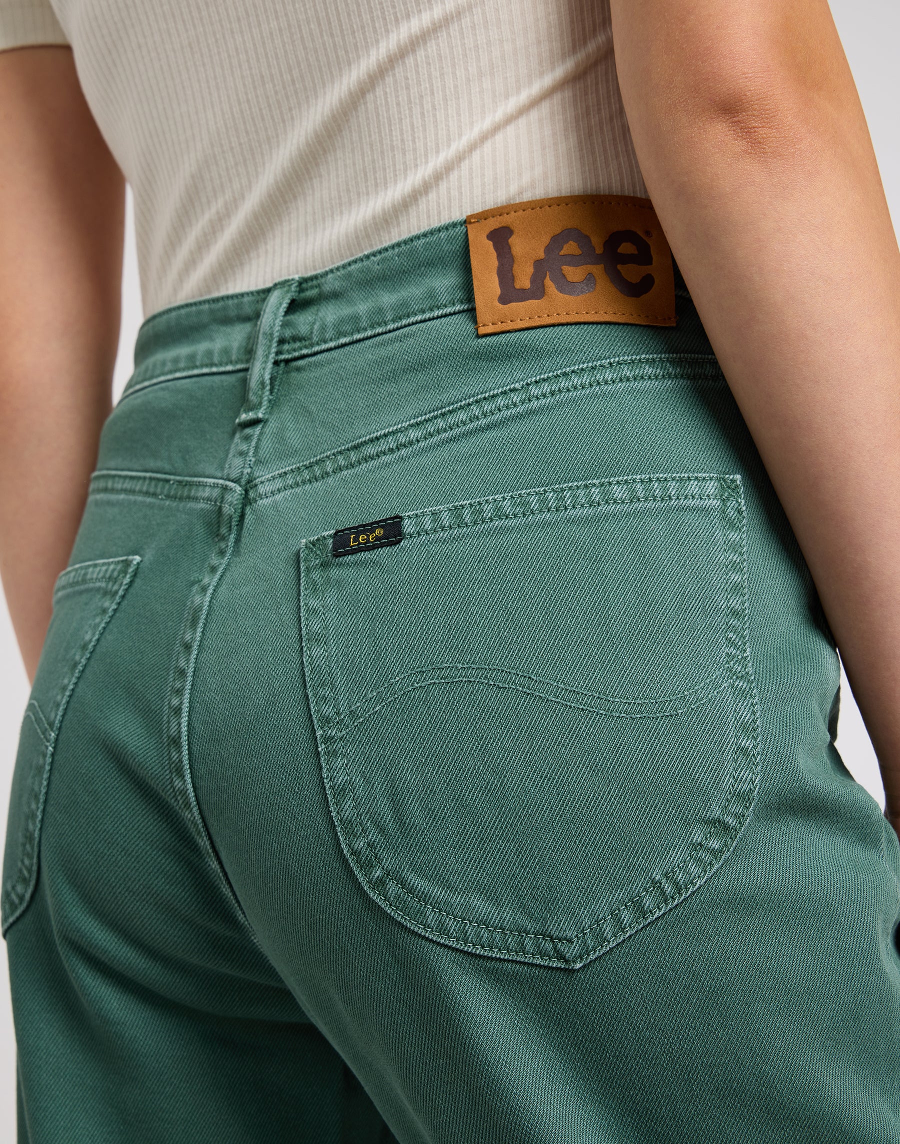 Carol in Evergreen pants Lee