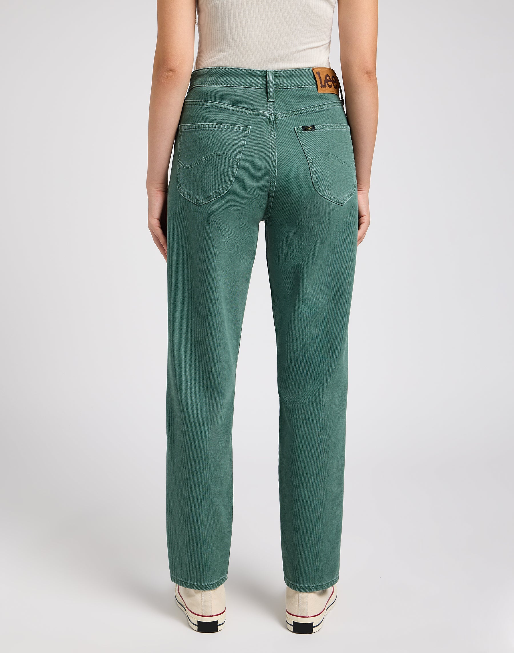 Carol in Evergreen pants Lee