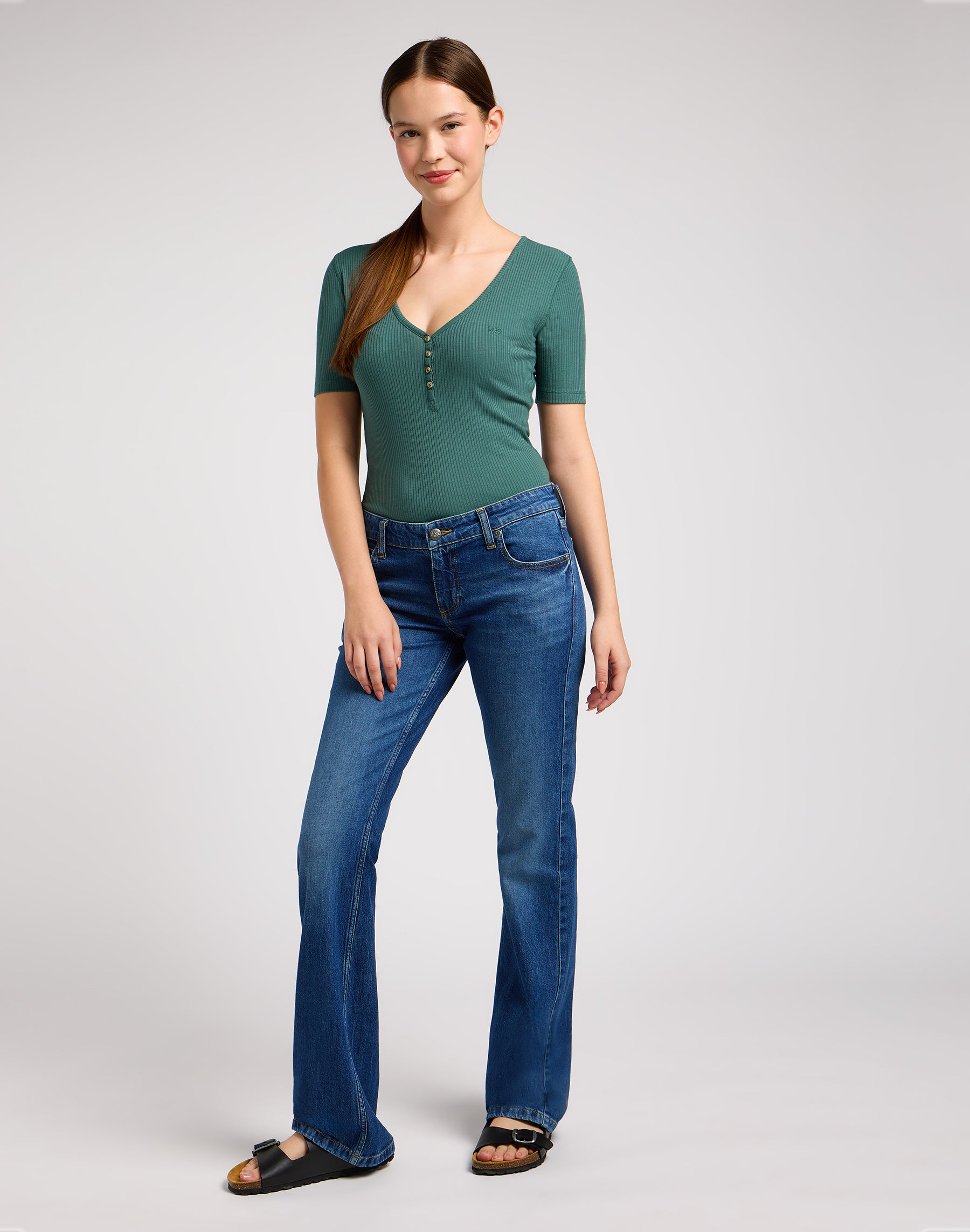 Shortsleeves Henley in Evergreen T-shirts Lee