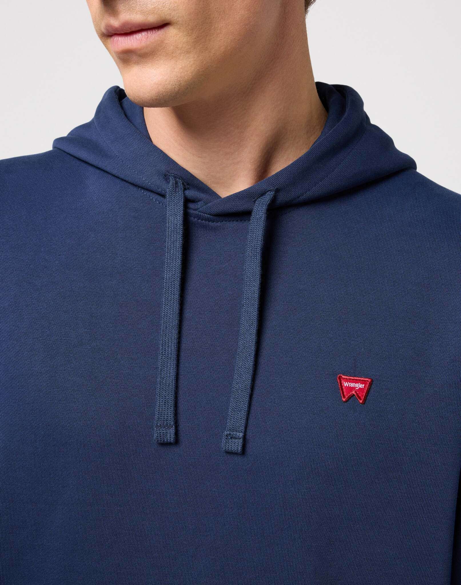 Sign Off Hoodie in Navy Wrangler hoodie