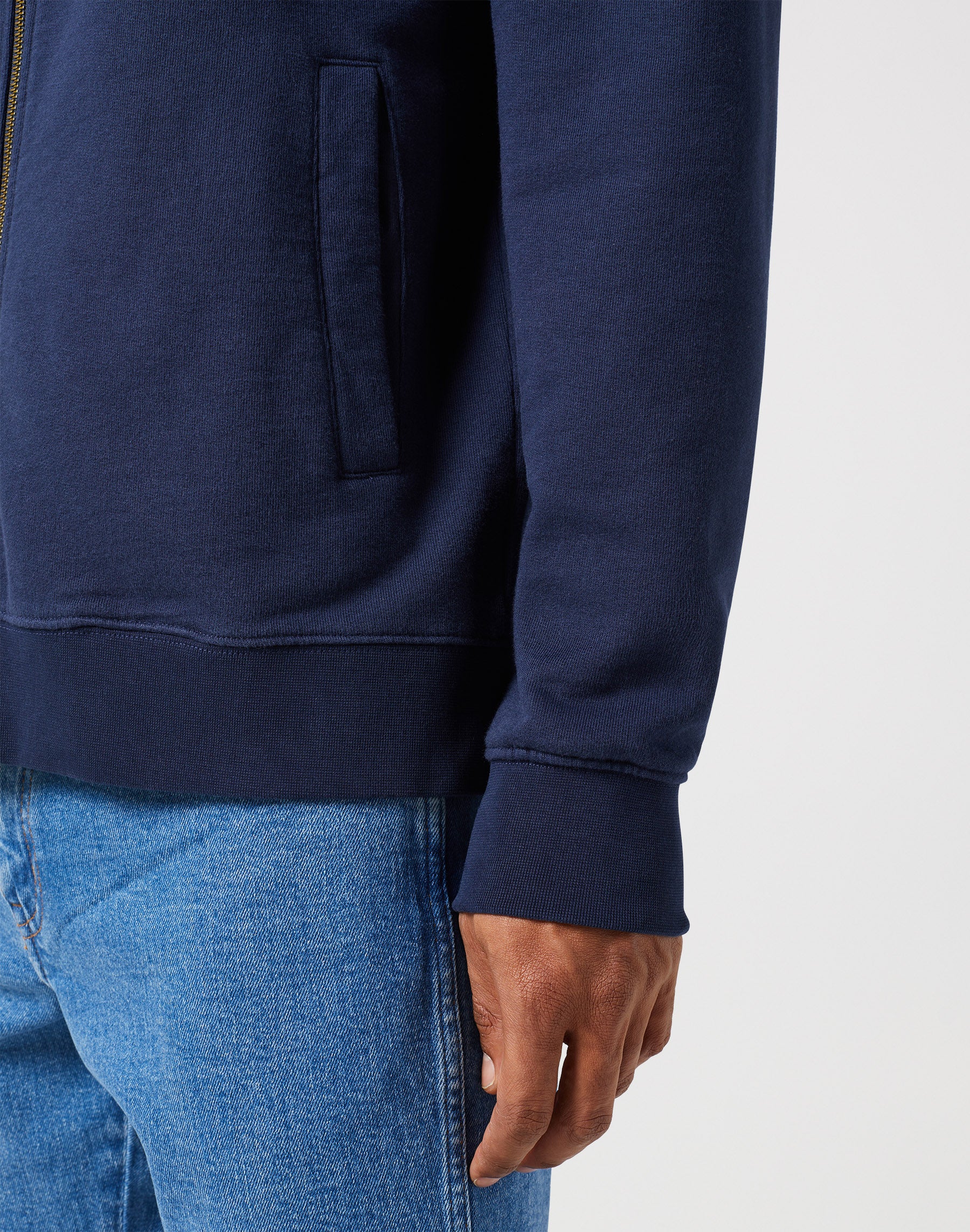 Funnel Neck Zip in Navy Sweat Jackets Wrangler