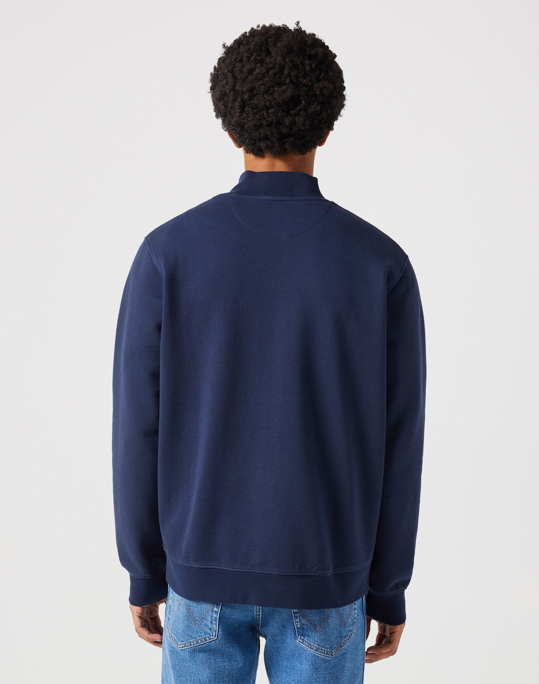 Funnel Neck Zip in Navy Sweat Jackets Wrangler