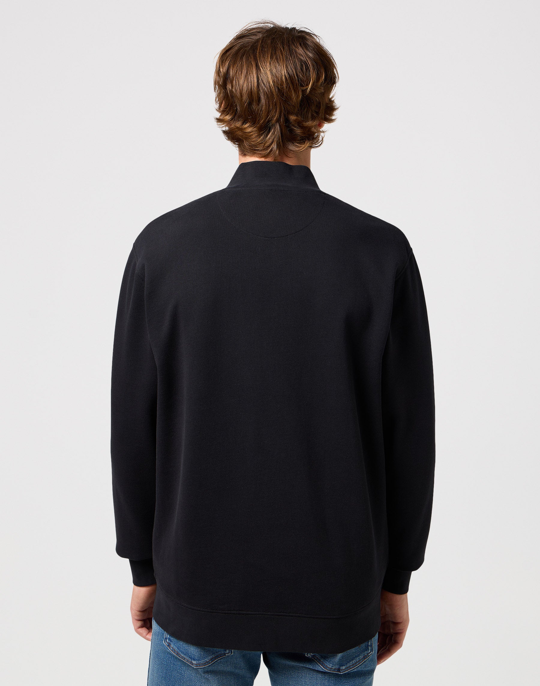 Funnel Neck Zip in Black Sweat Jackets Wrangler