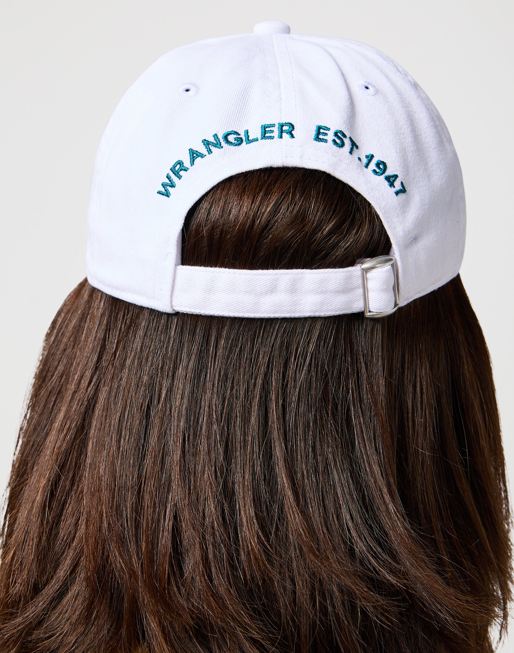 Washed Logo Cap in White Caps Wrangler