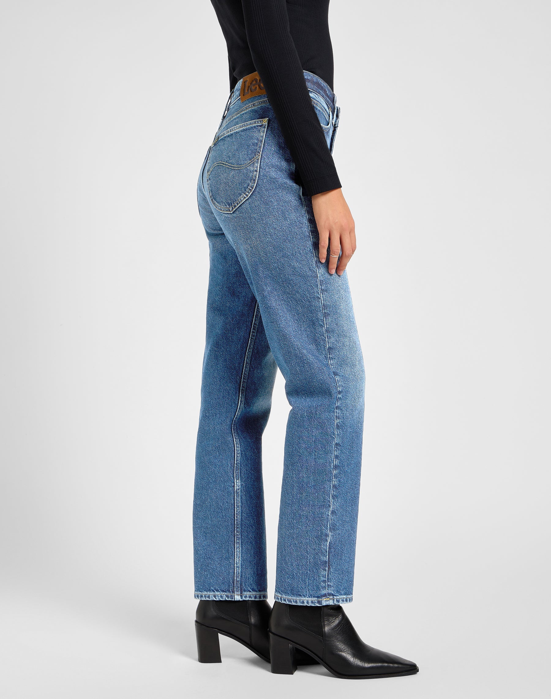Carol in classic denim jeans Lee