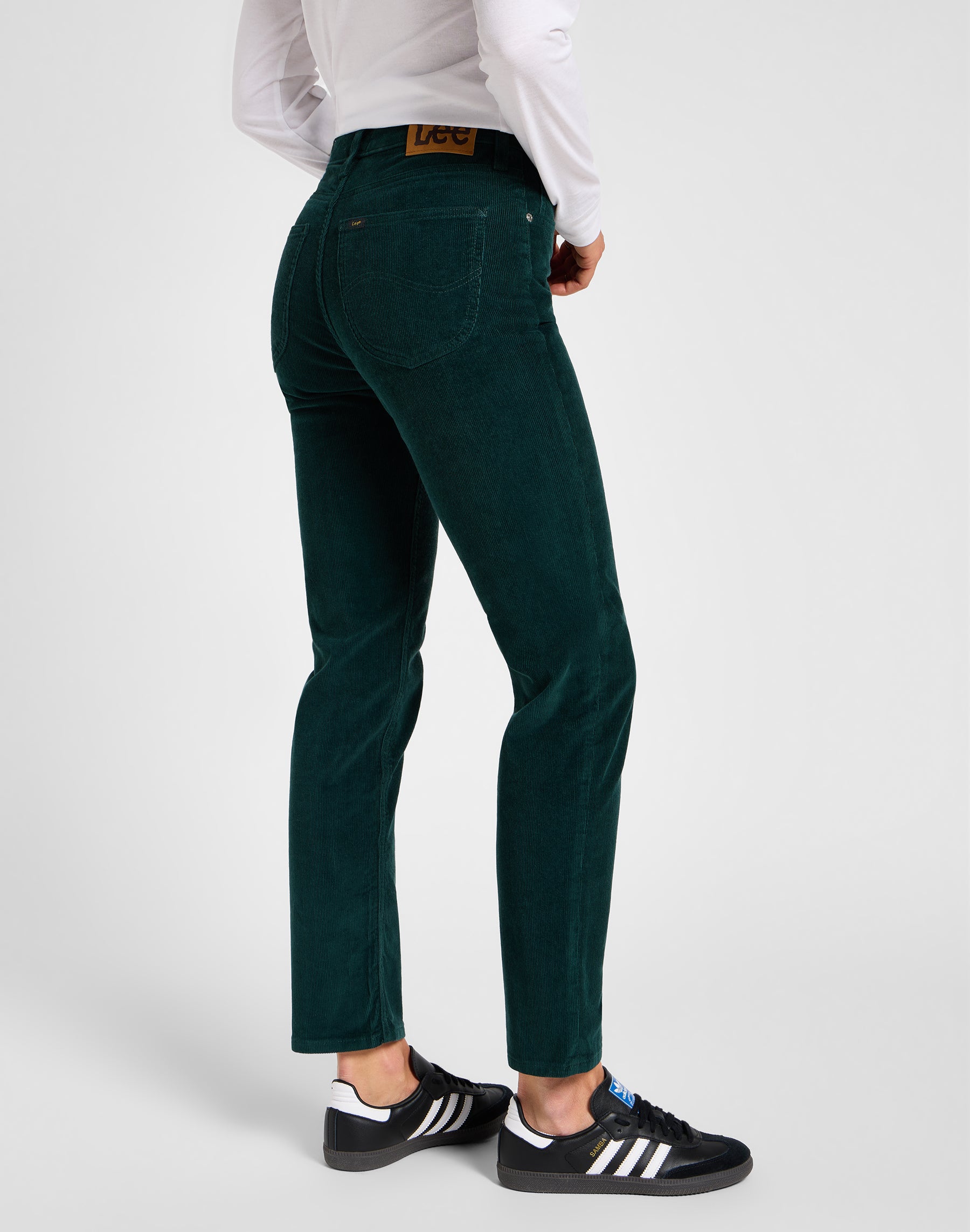 Carol in gunmetal pants Lee