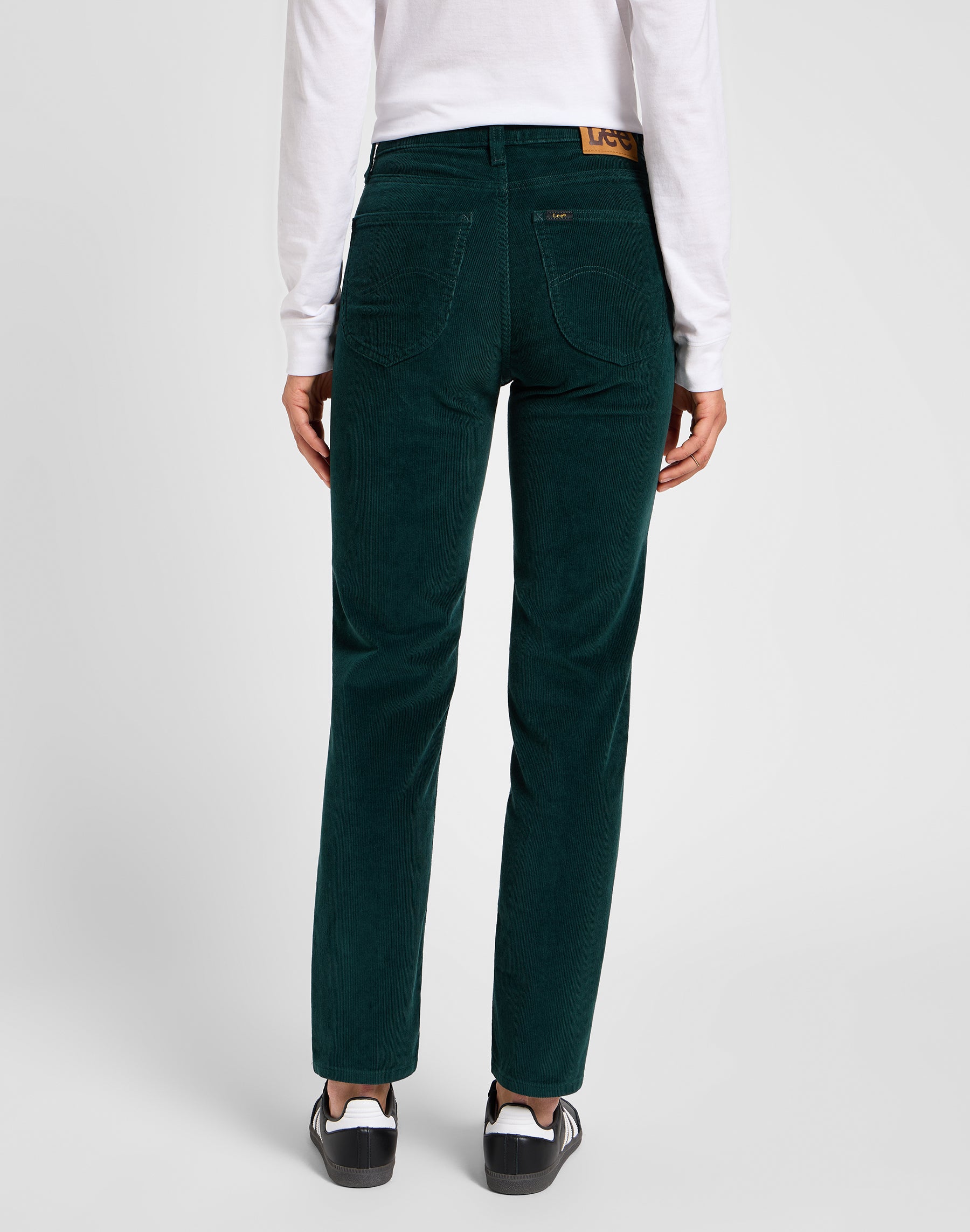 Carol in gunmetal pants Lee