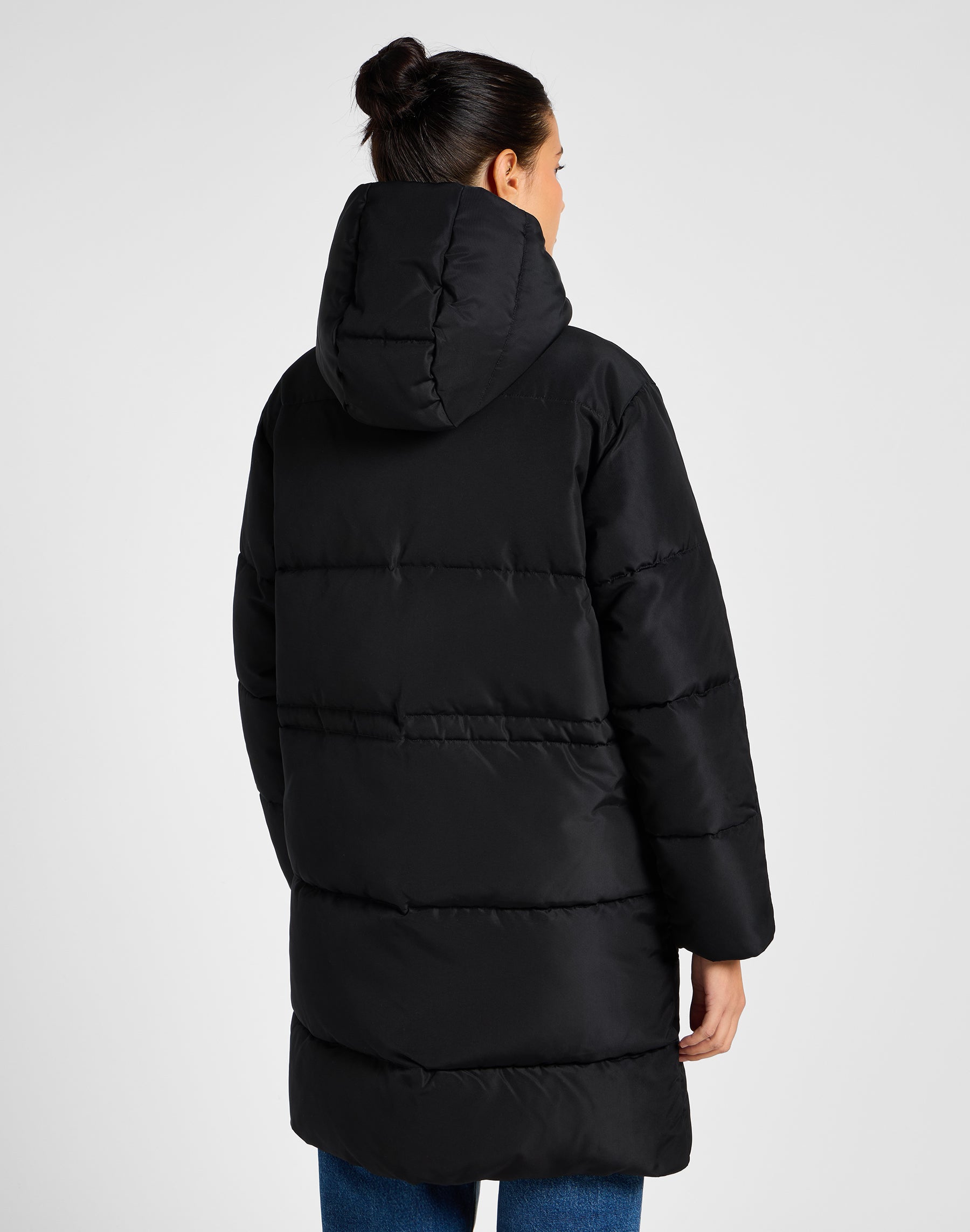 Long Puffer Jacket in Unionall Black Jackets Lee