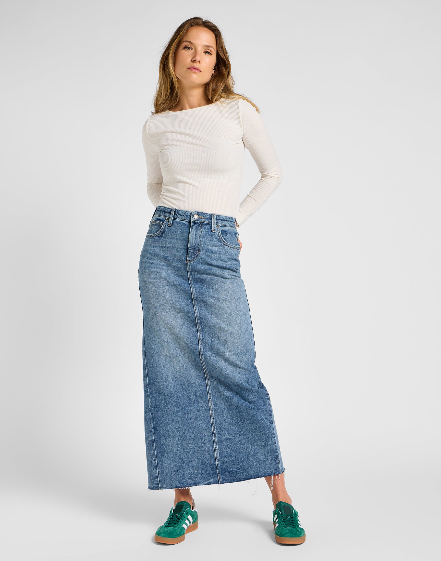 Back Slit Maxi Skirt in Set Free Skirts Lee