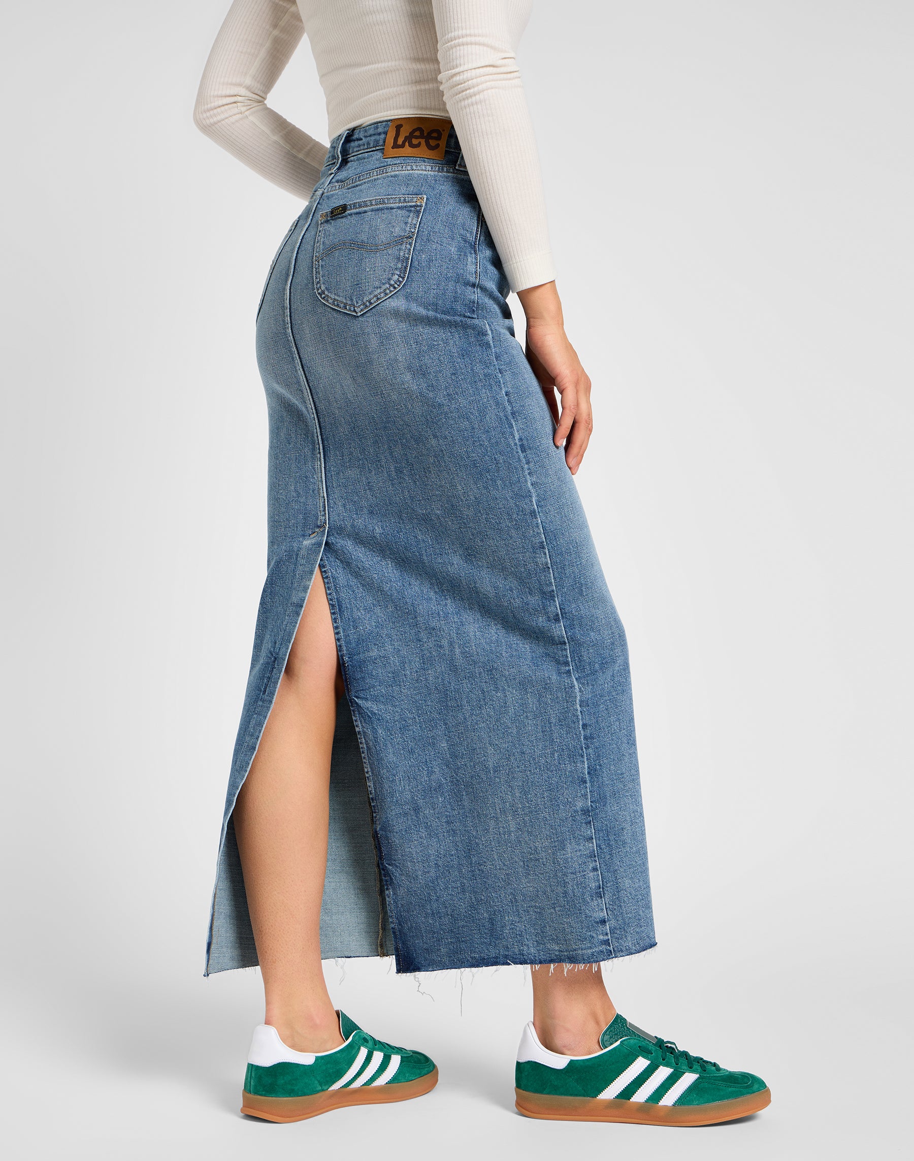 Back Slit Maxi Skirt in Set Free Skirts Lee