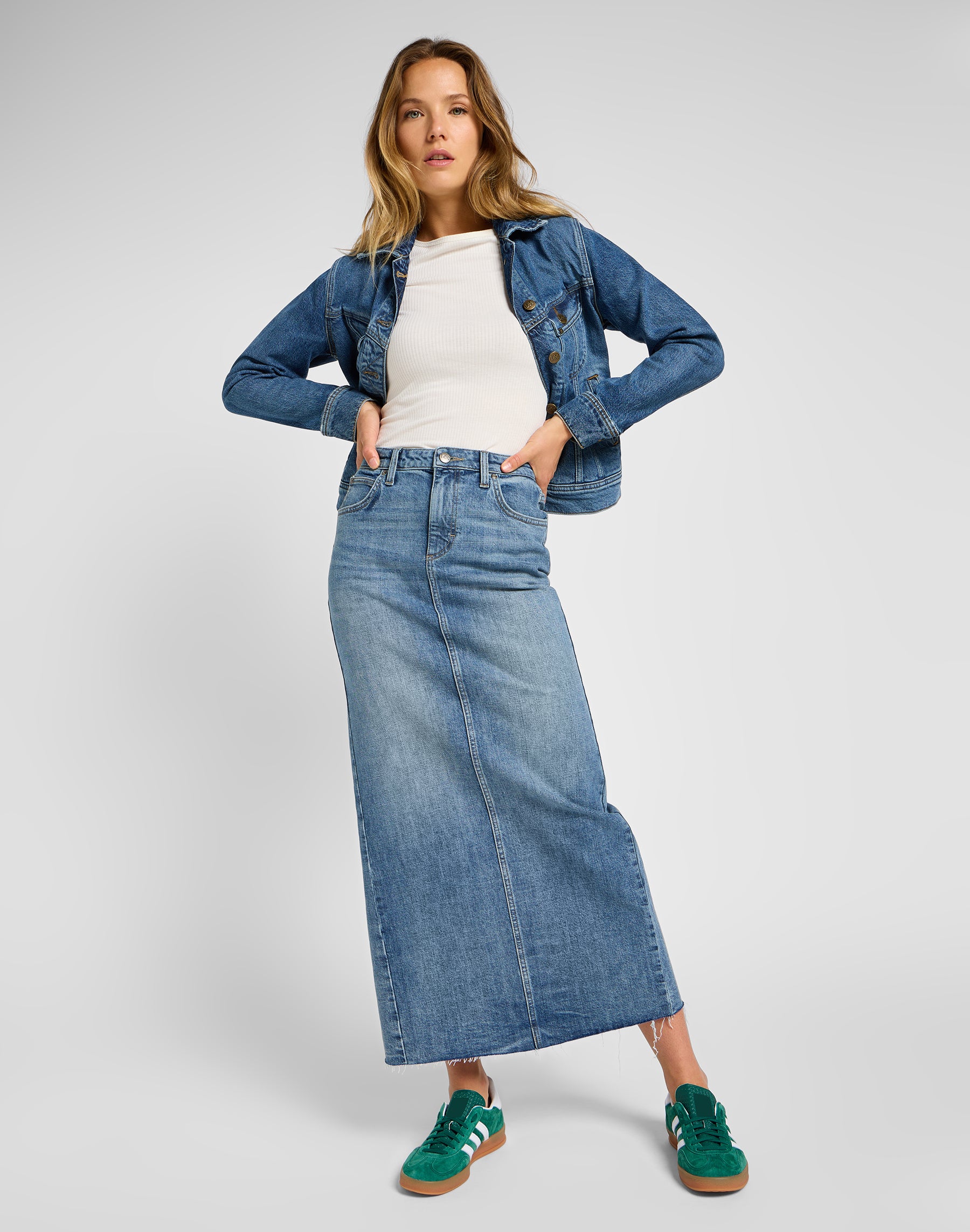 Back Slit Maxi Skirt in Set Free Skirts Lee