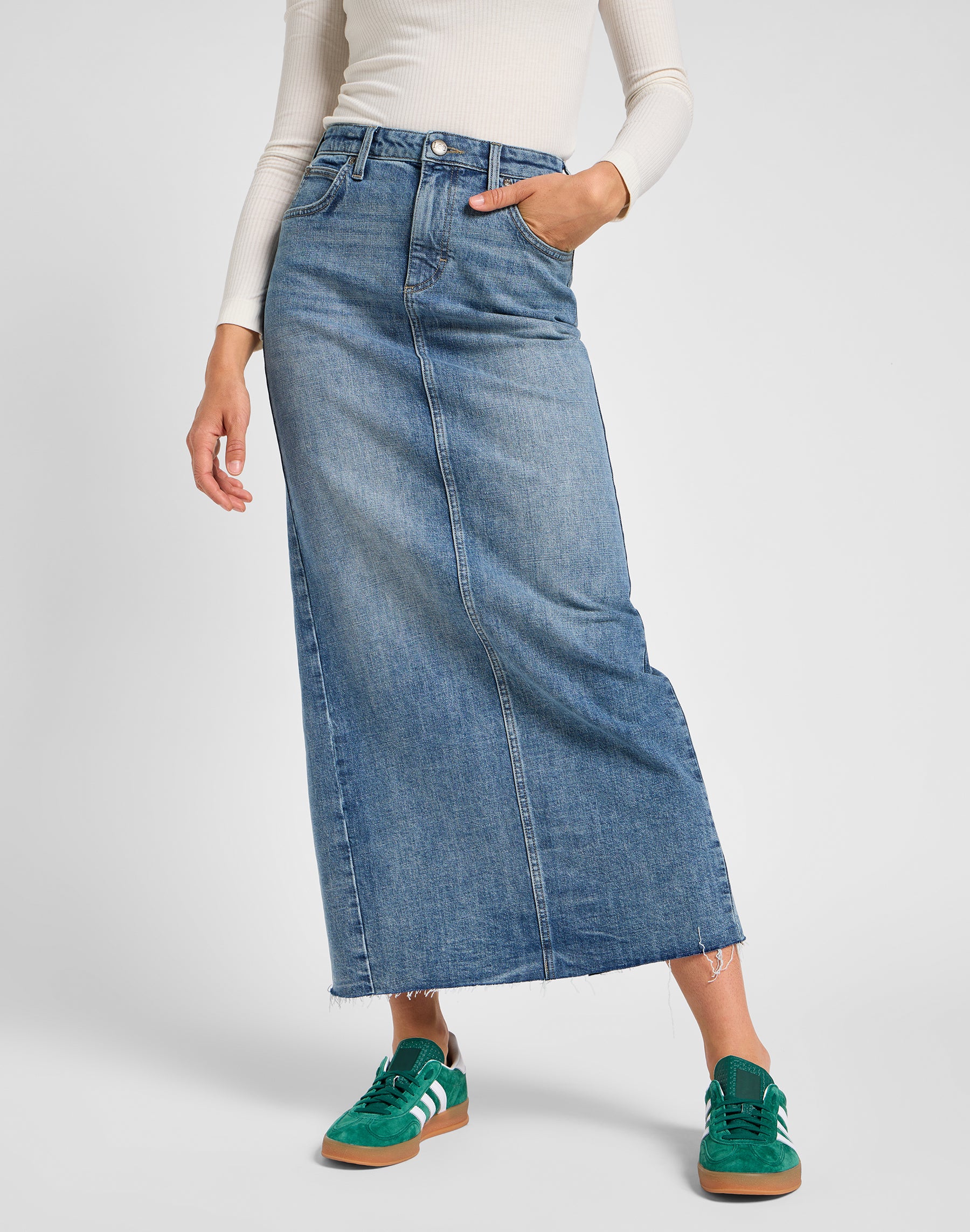 Back Slit Maxi Skirt in Set Free Skirts Lee