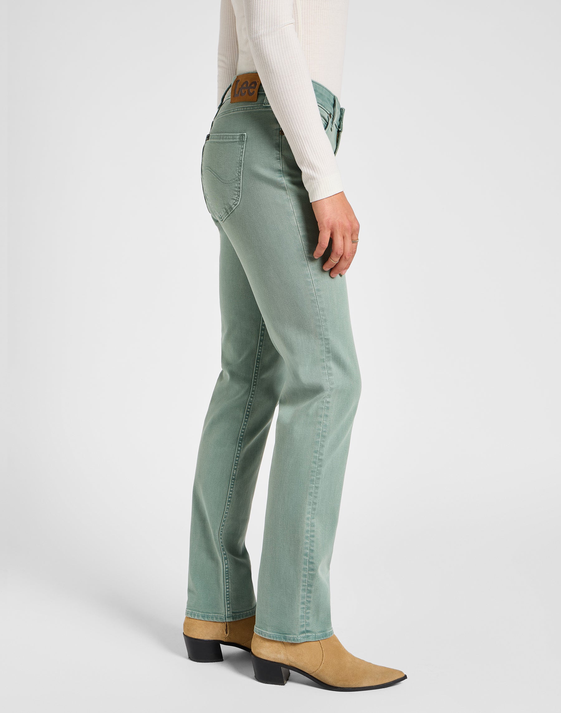 Marion Straight in Muted Sage Pants Lee