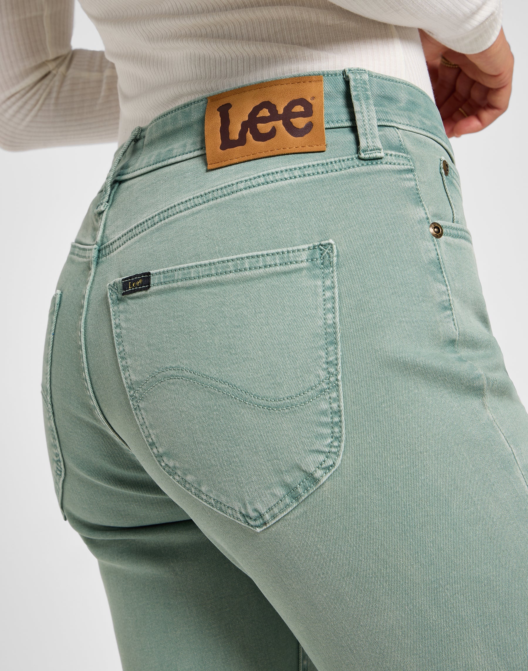 Marion Straight in Muted Sage Pants Lee