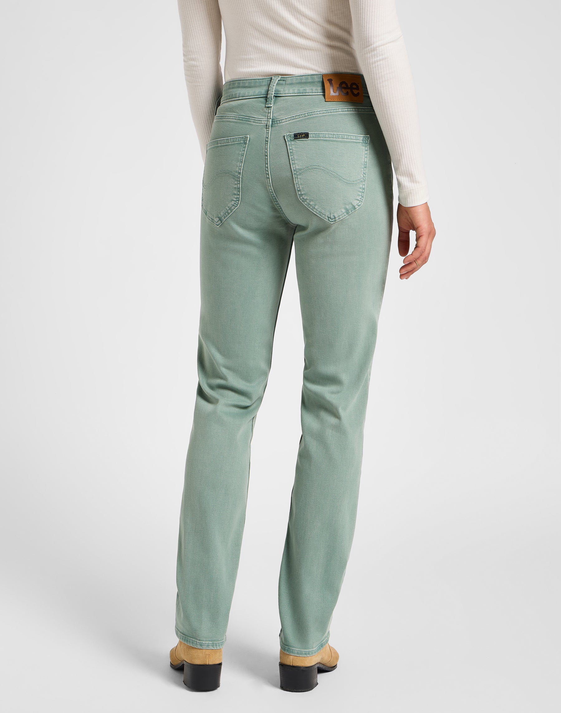 Marion Straight in Muted Sage Pants Lee