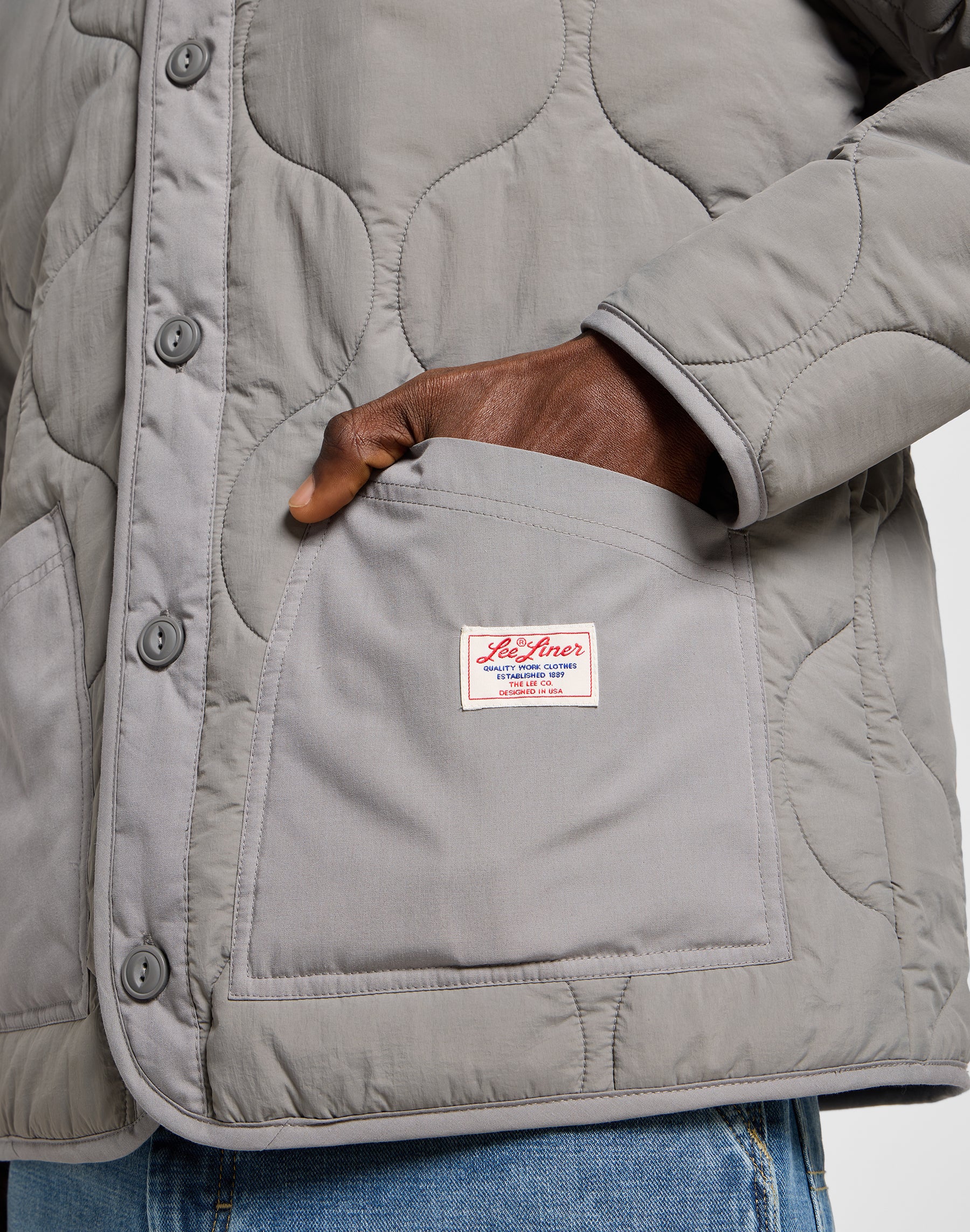 Quilted Liner Jacket in Hd Lee Gray Jackets Lee