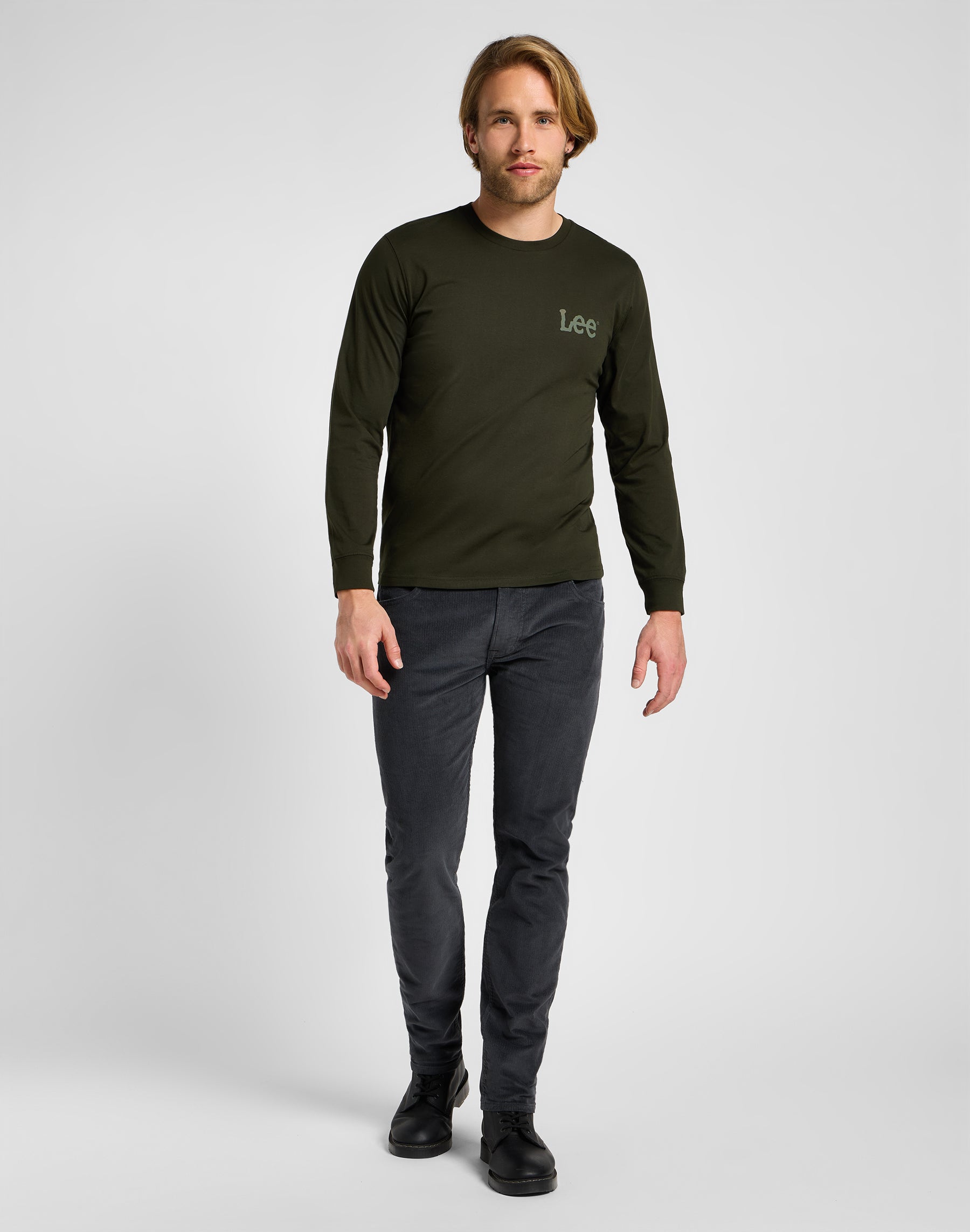 Longsleeves Med Woblly Lee in Olive Night Sweatshirts Lee