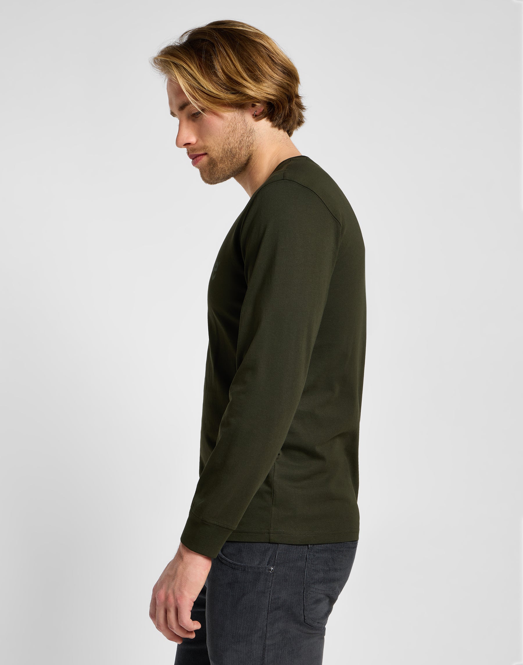 Longsleeves Med Woblly Lee in Olive Night Sweatshirts Lee