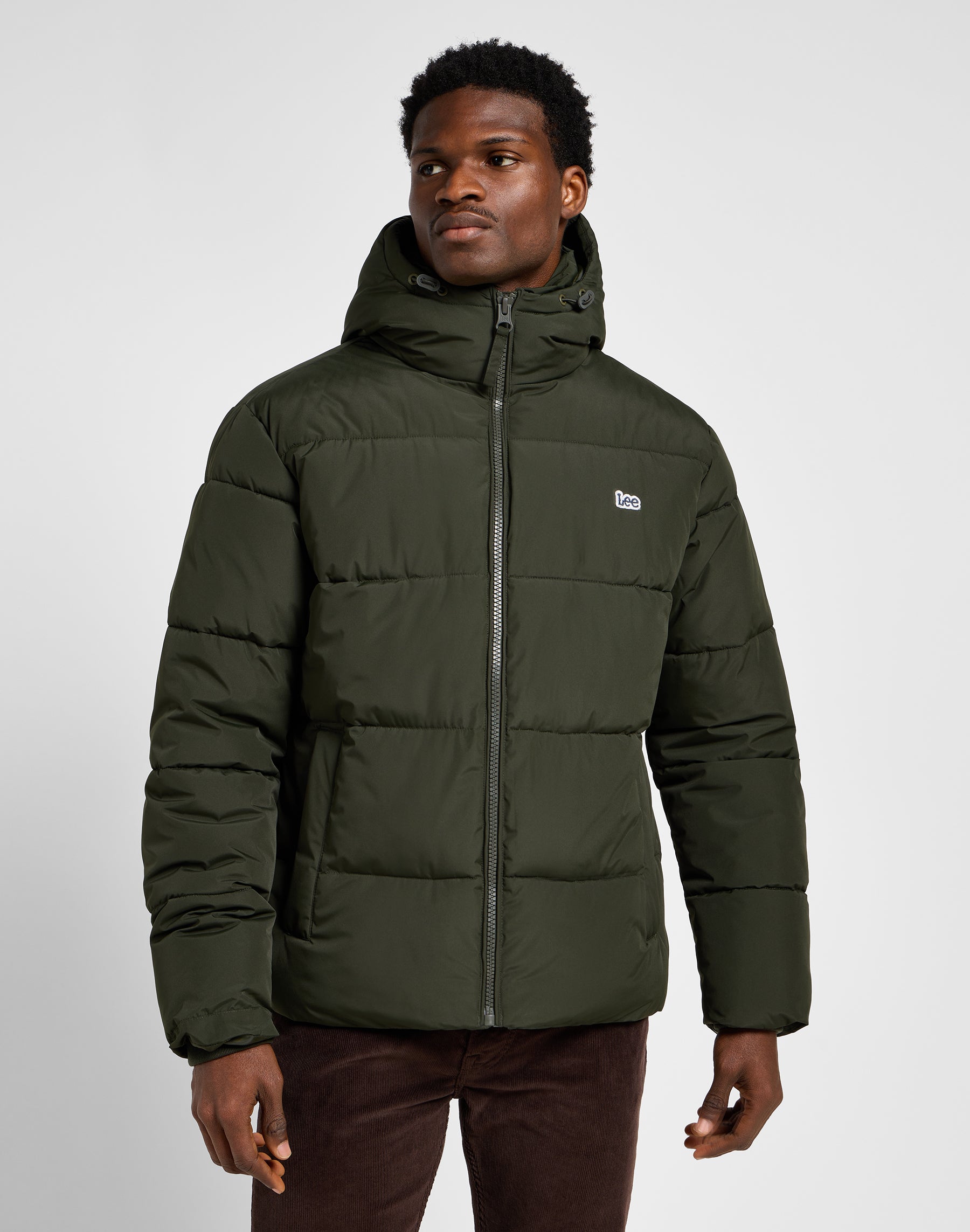 Puffer Jacket in Olive Night Lee Switzerland