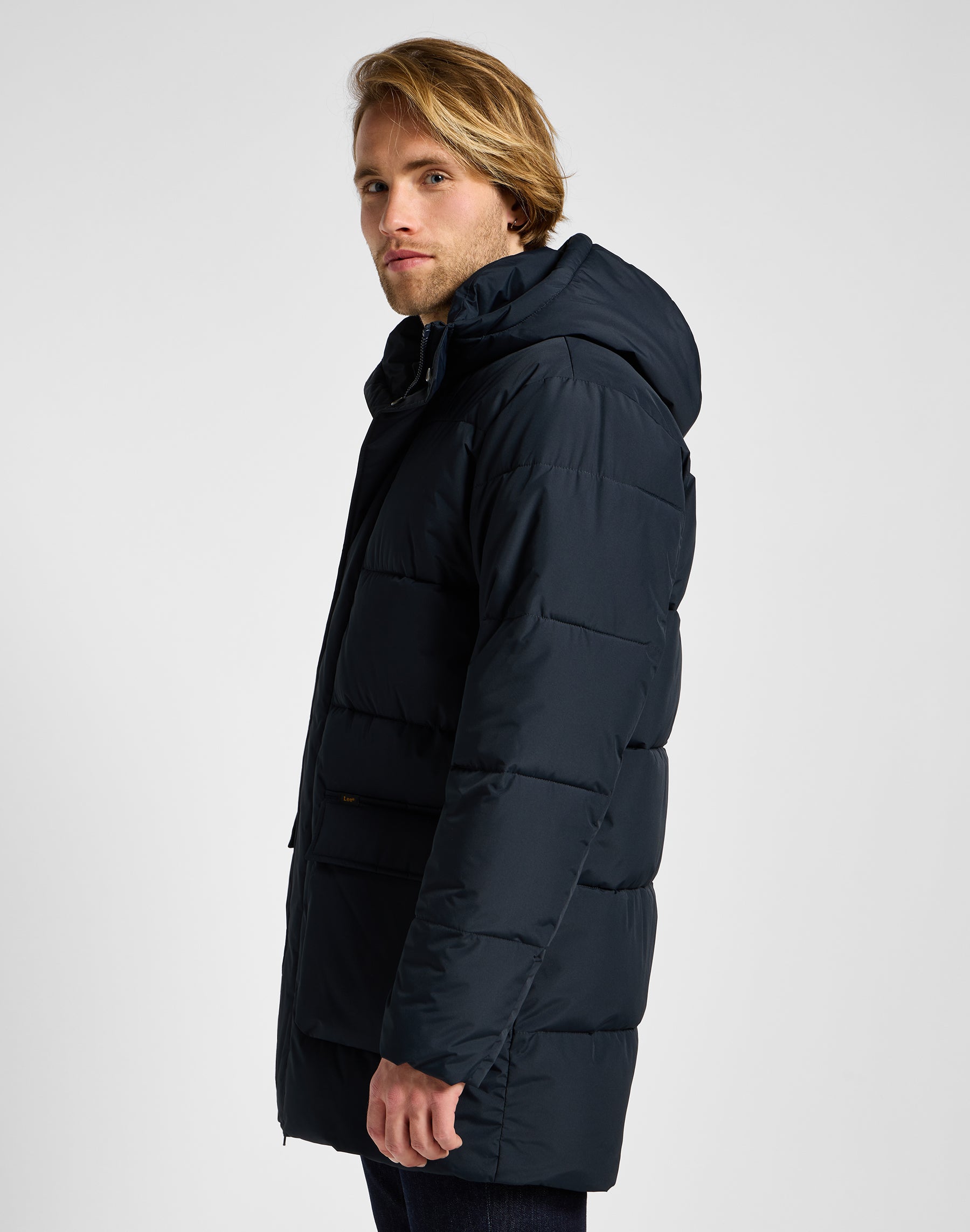 Long Puffer Jacket in Black Jackets Lee