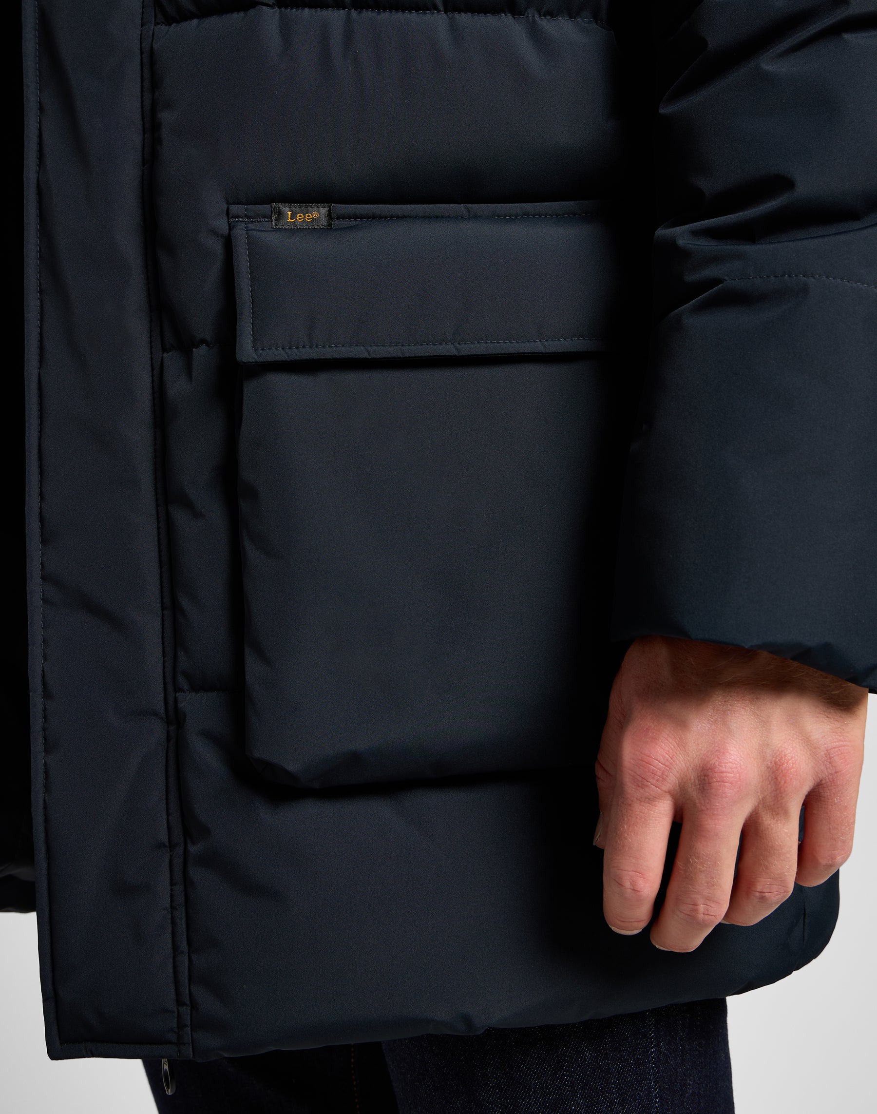 Long Puffer Jacket in Black Jackets Lee