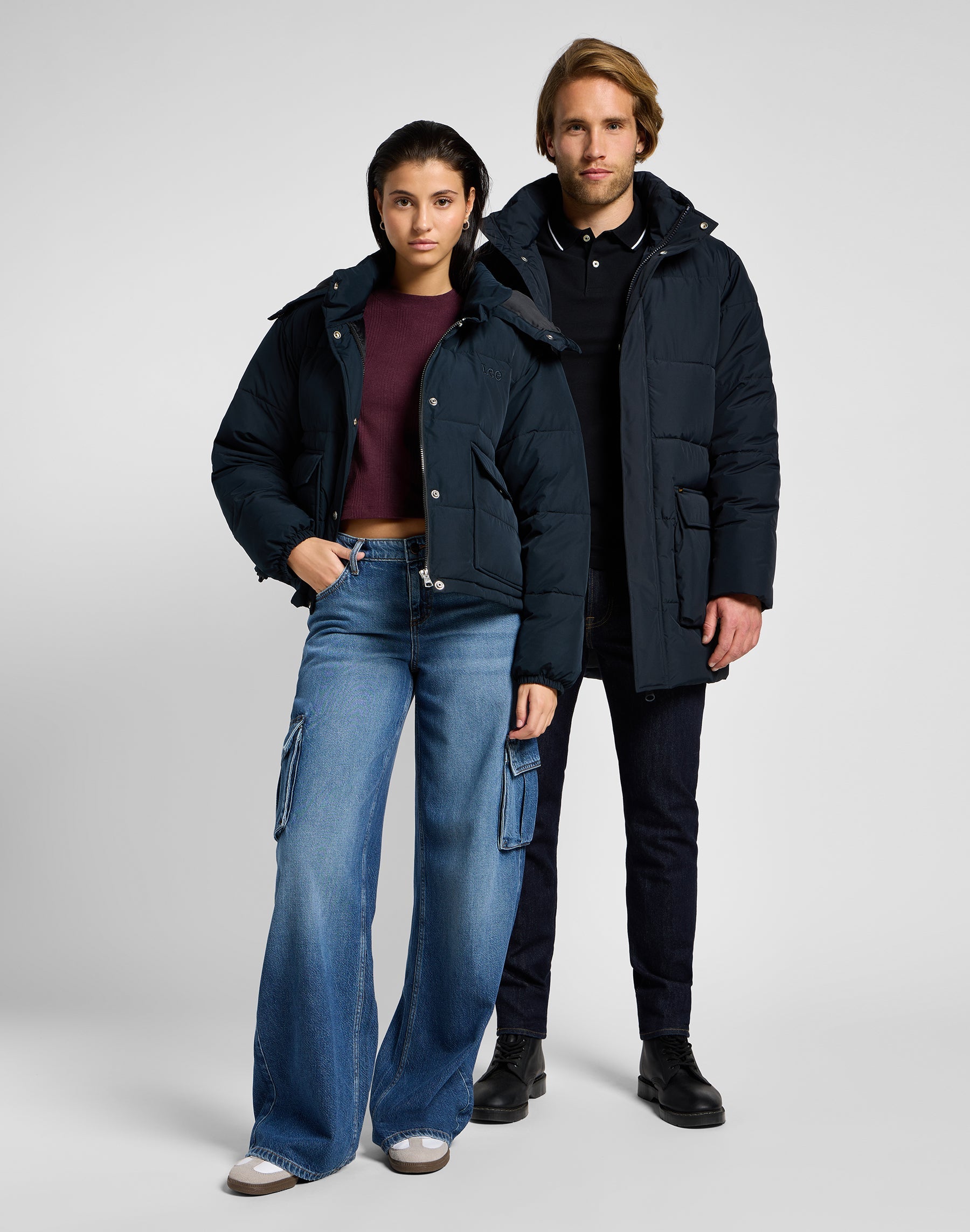 Long Puffer Jacket in Black Jackets Lee