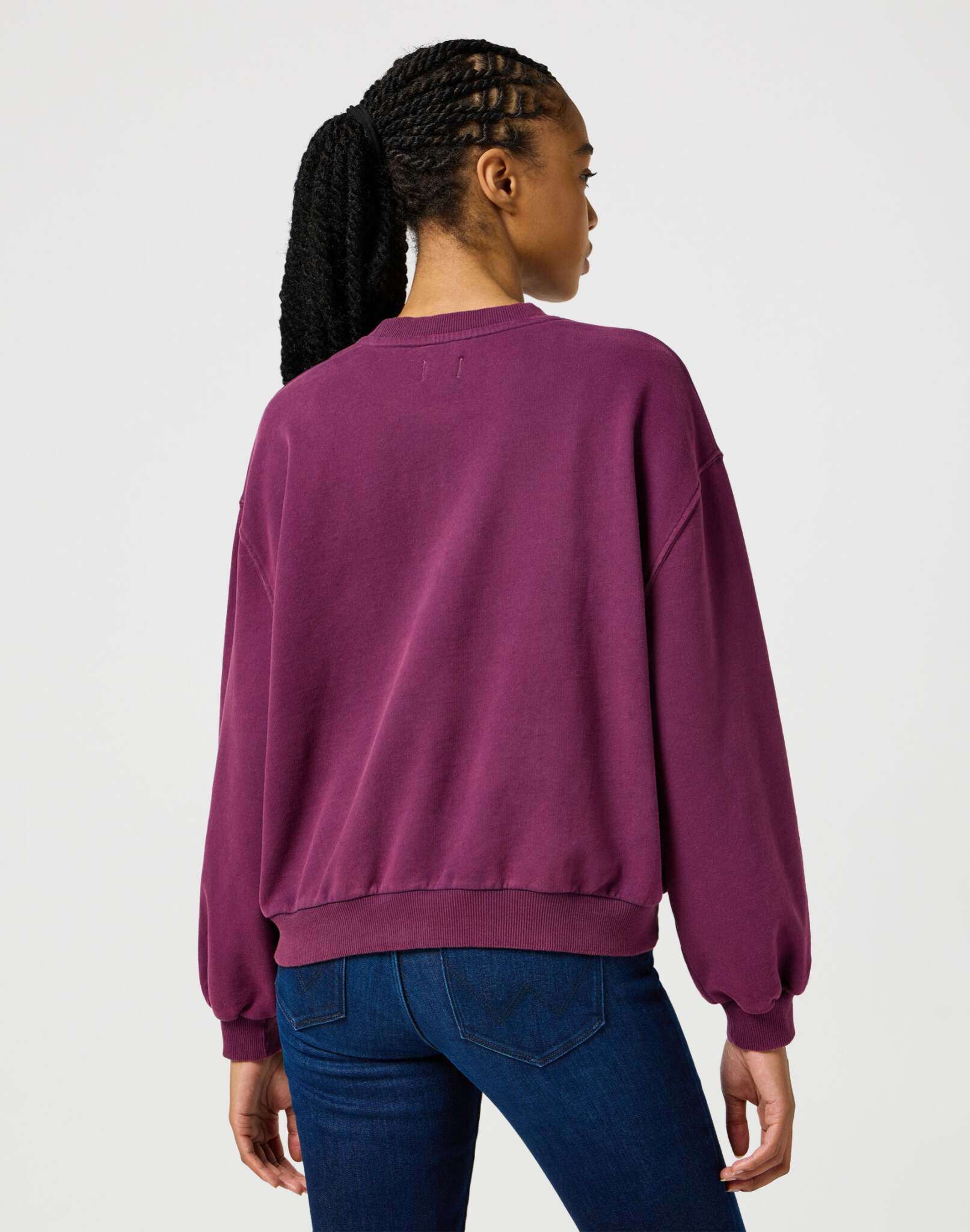 Oversized Sweat in Italian Plum Sweatshirts Wrangler