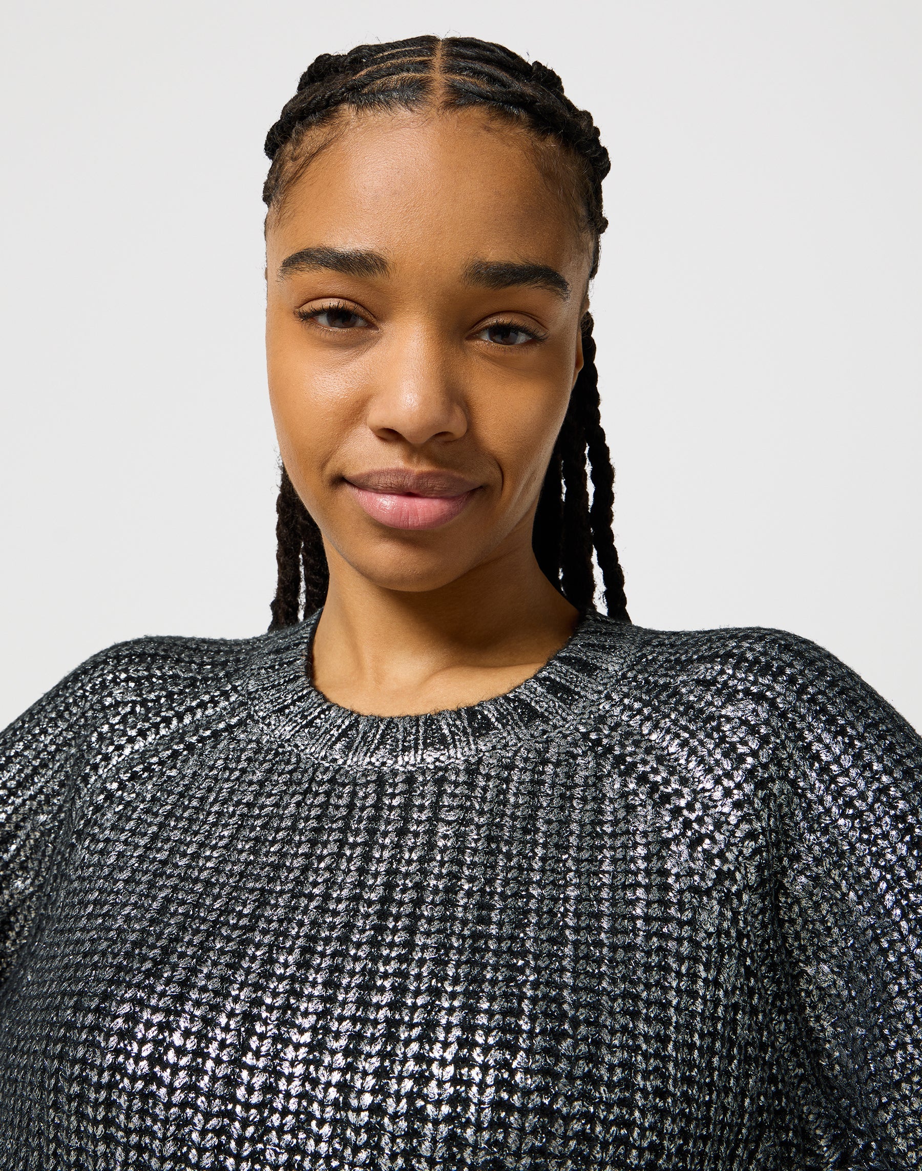 Foiled Sweater in Silver Sweatshirts Wrangler