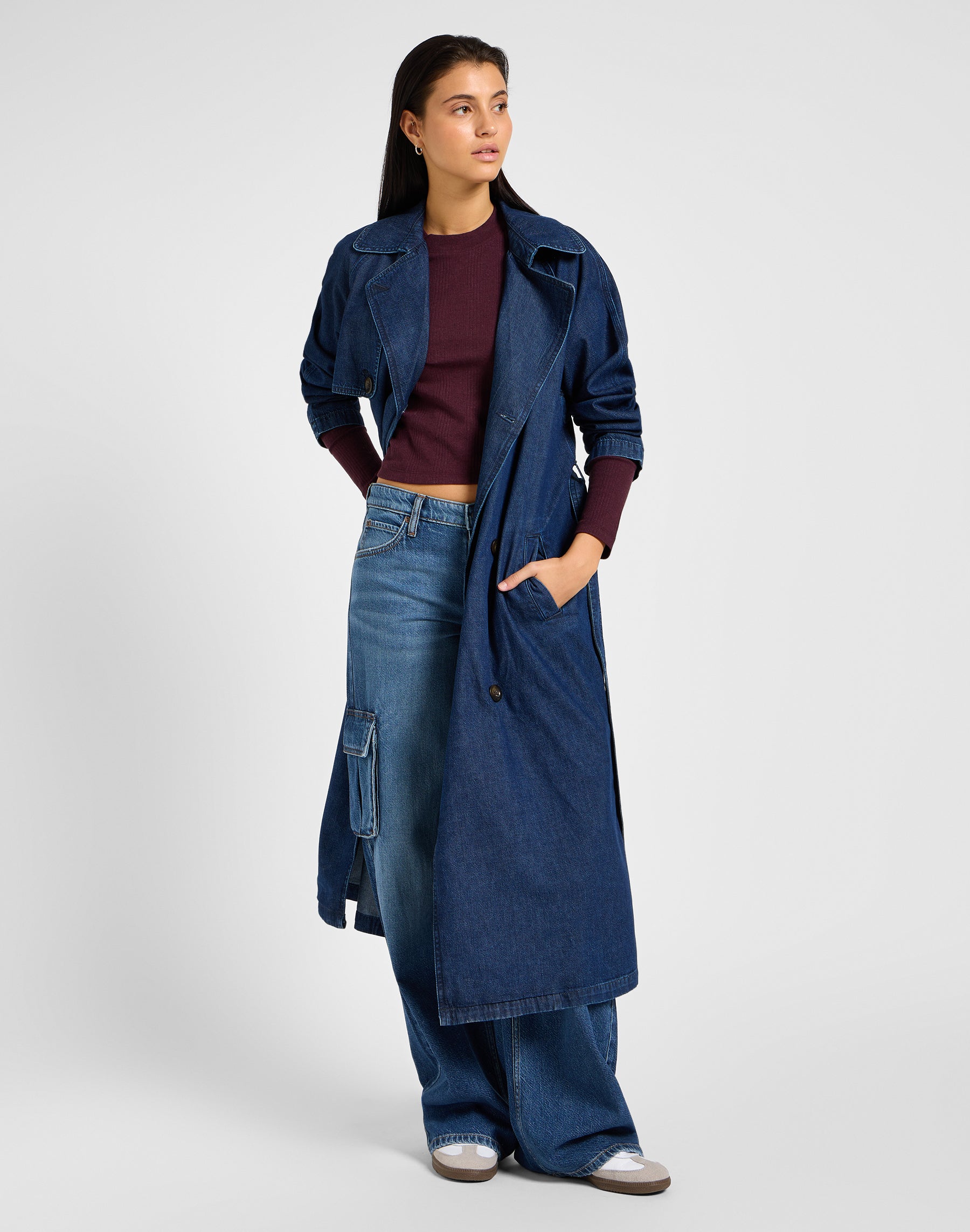 Slouch cargo in indigo sheen jeans Lee