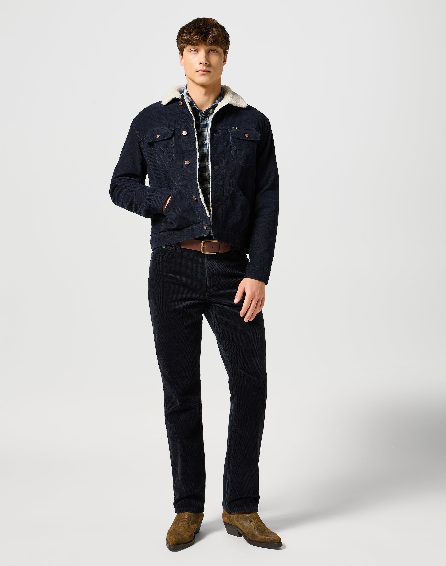 Texas in Black pants Wrangler