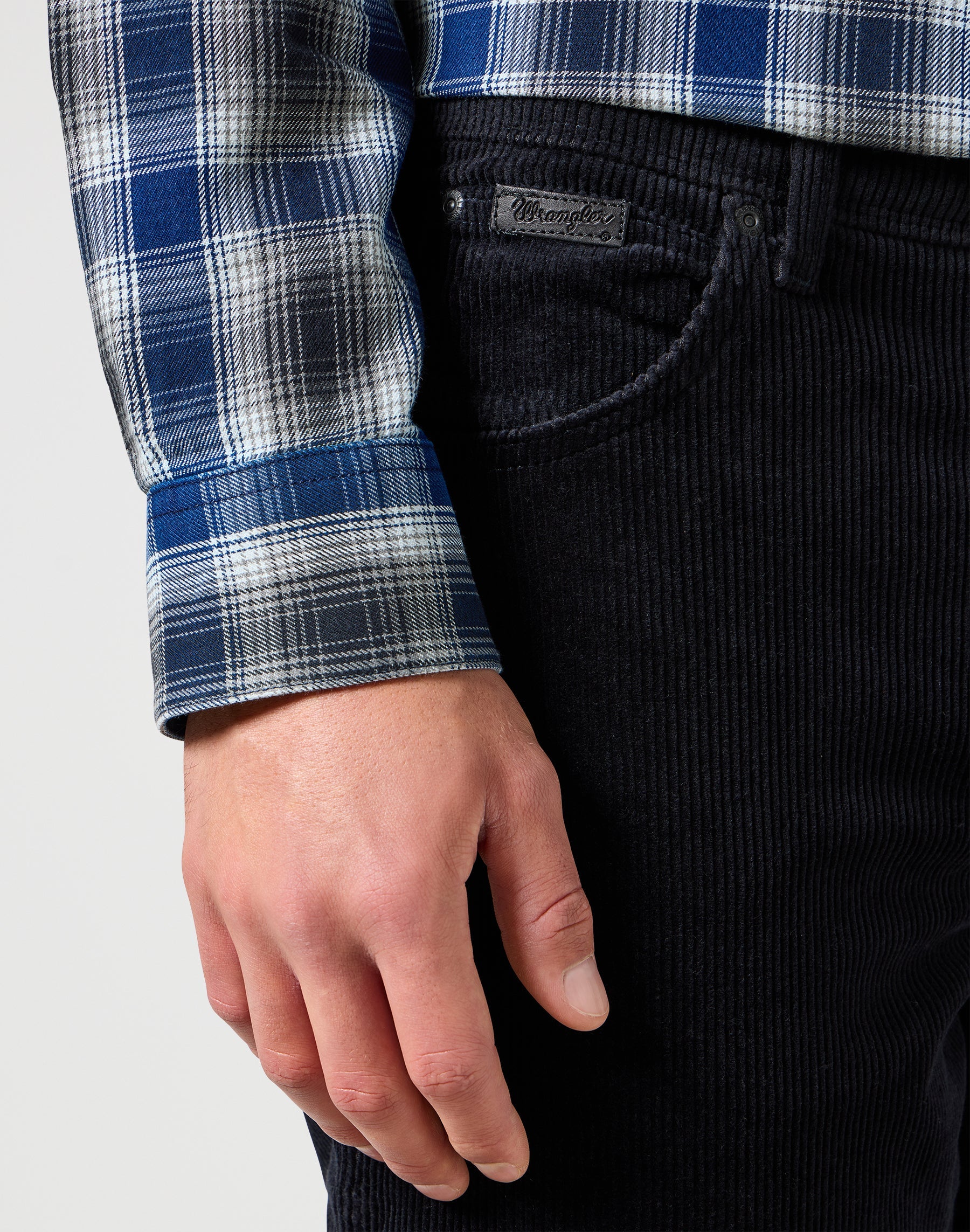 Texas in Black pants Wrangler