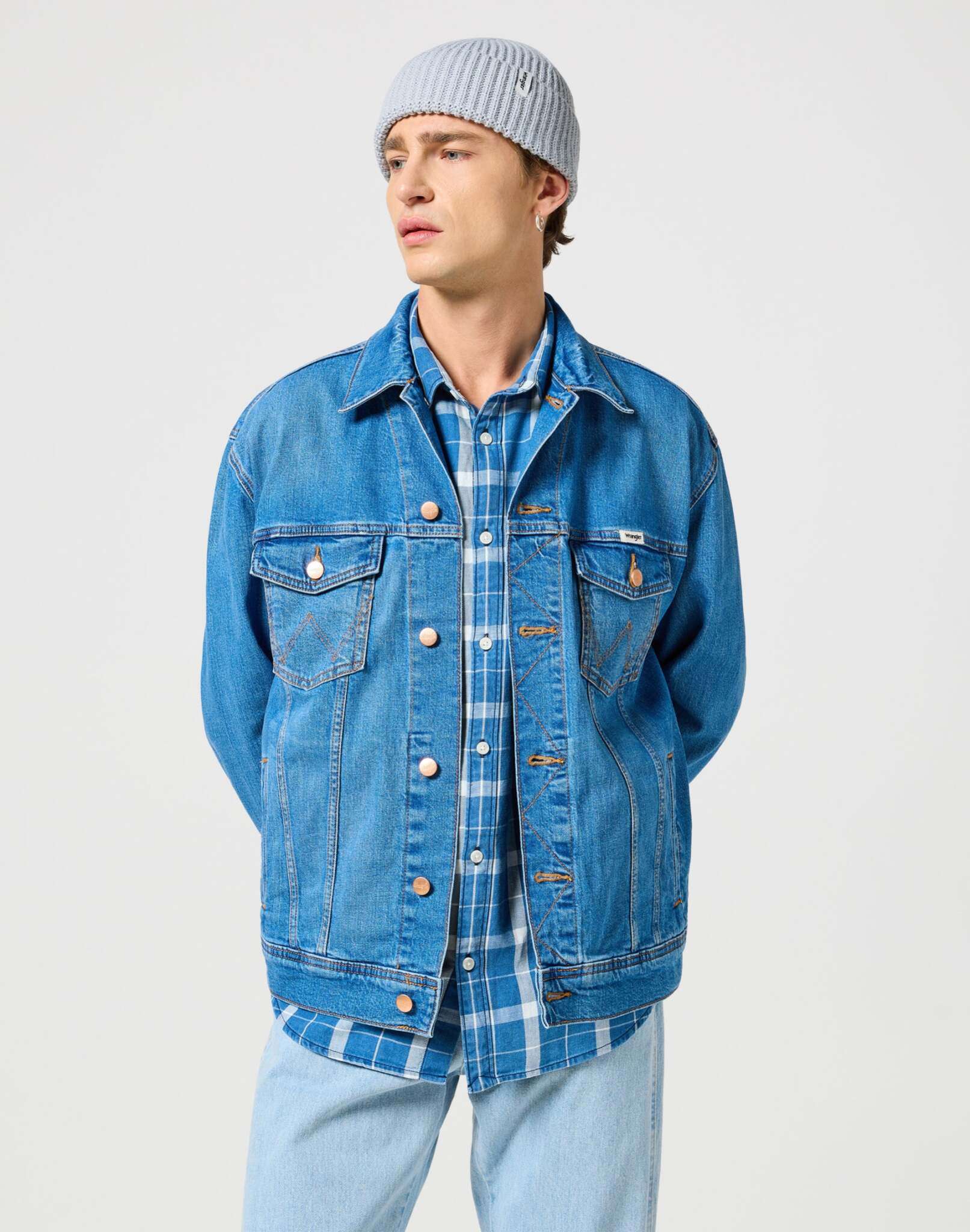 Sign Off Beanie in Pearl Blue Caps Wrangler