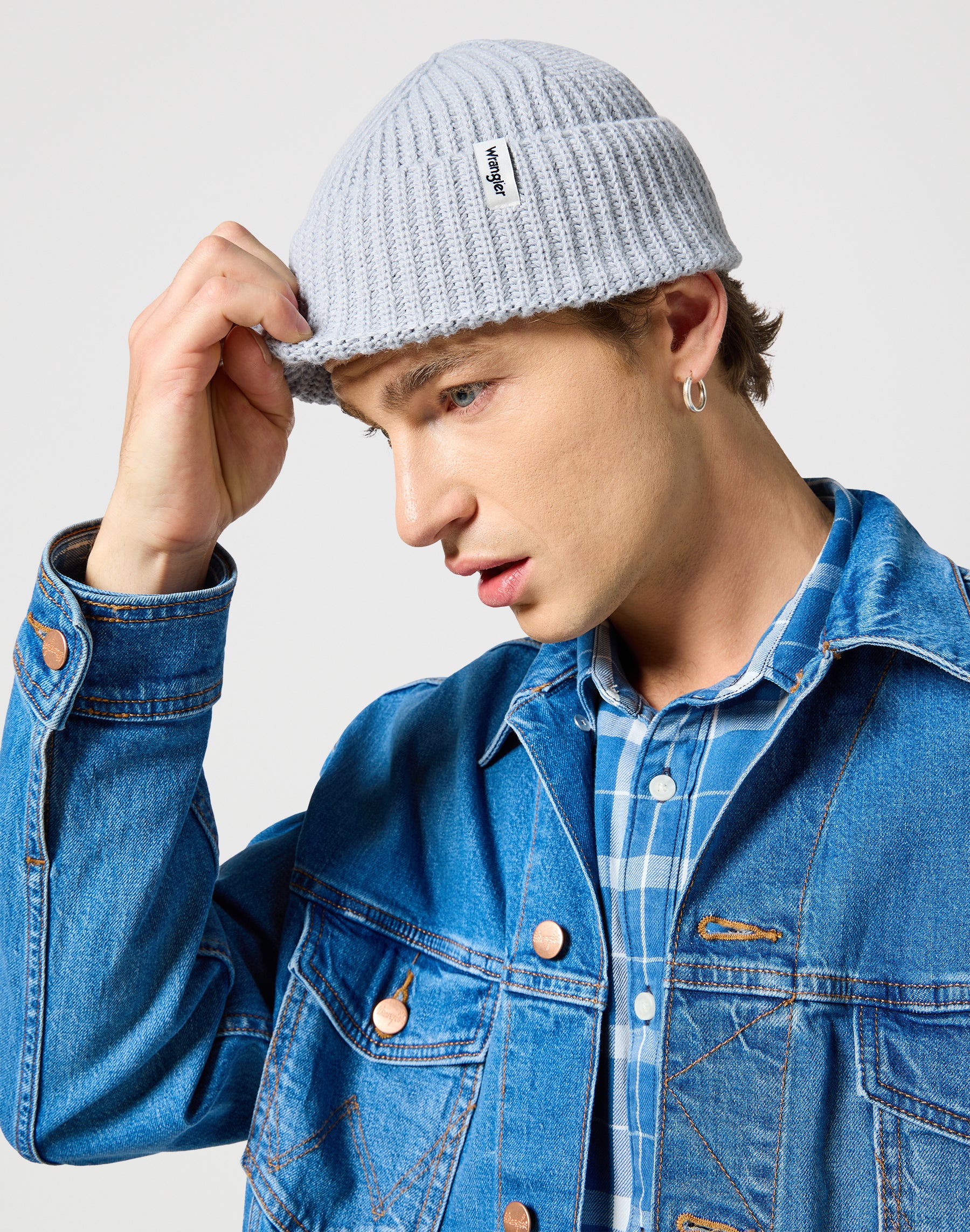 Sign Off Beanie in Pearl Blue Caps Wrangler