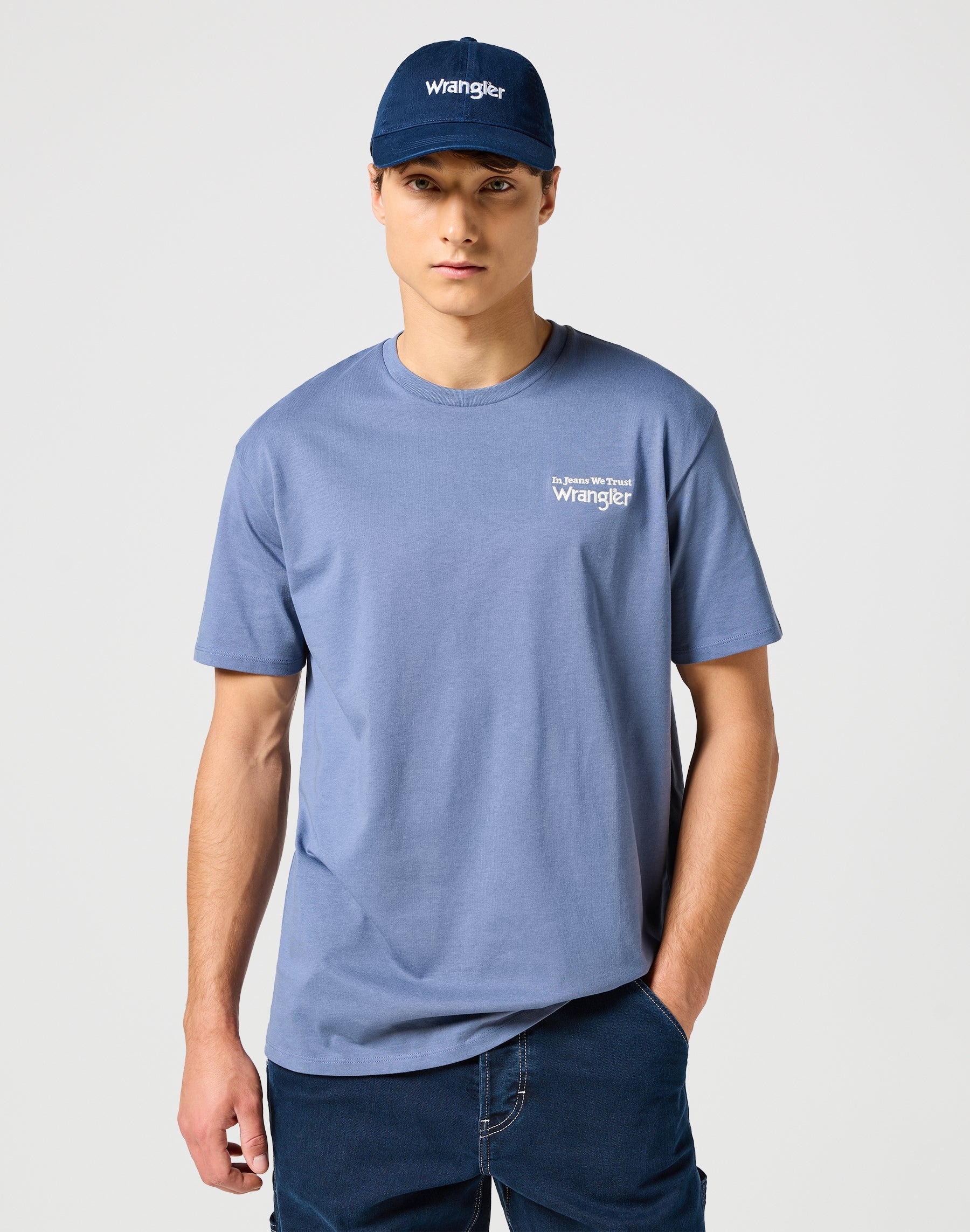 Washed Logo Cap in Navy Caps Wrangler