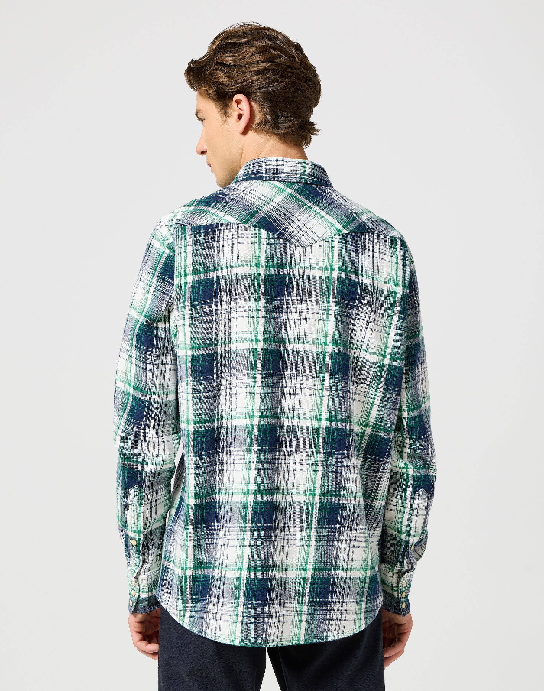 Western Shirt in Green Blue Shirts Wrangler