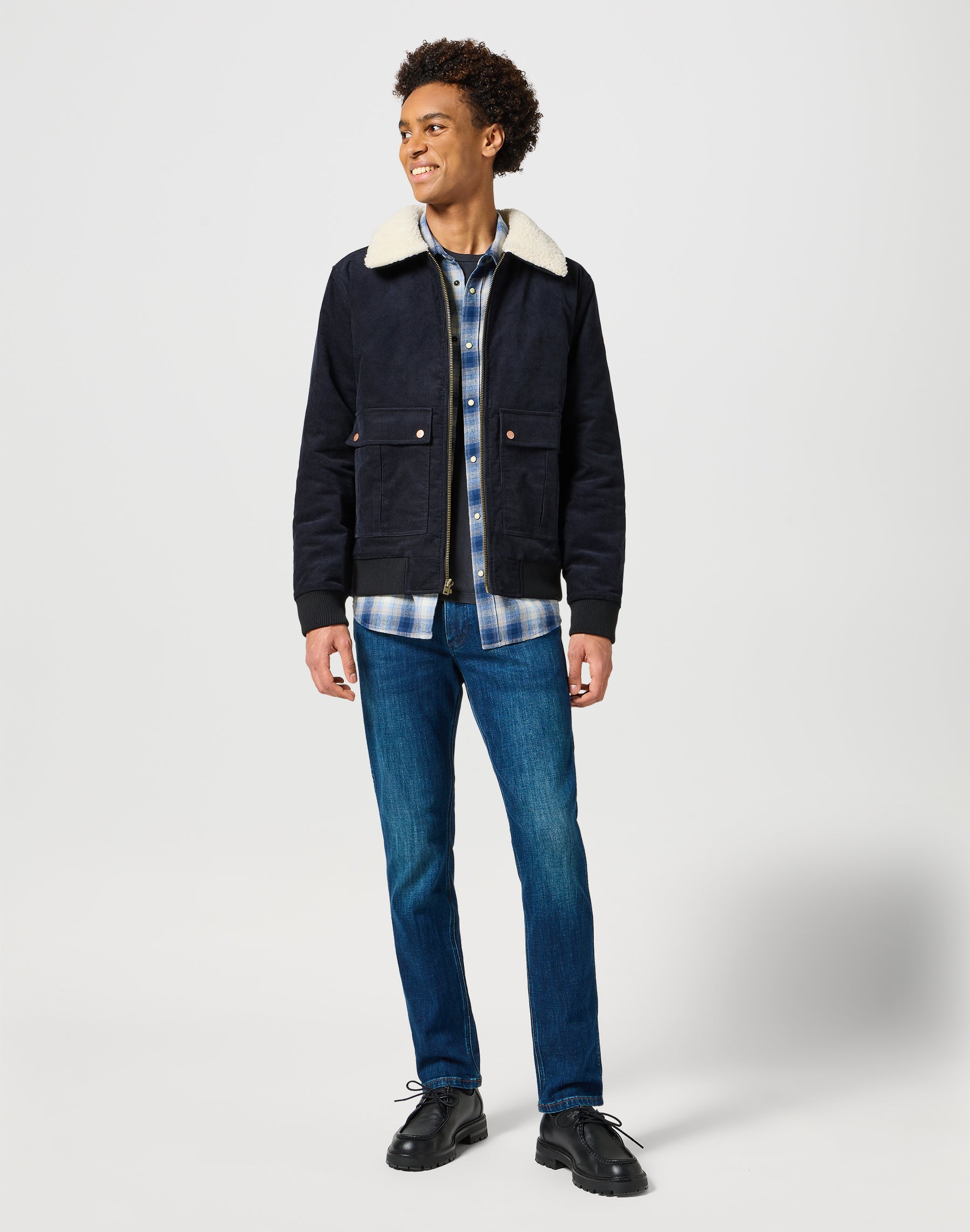 Corduroy Aviator in Black Jackets Wrangler