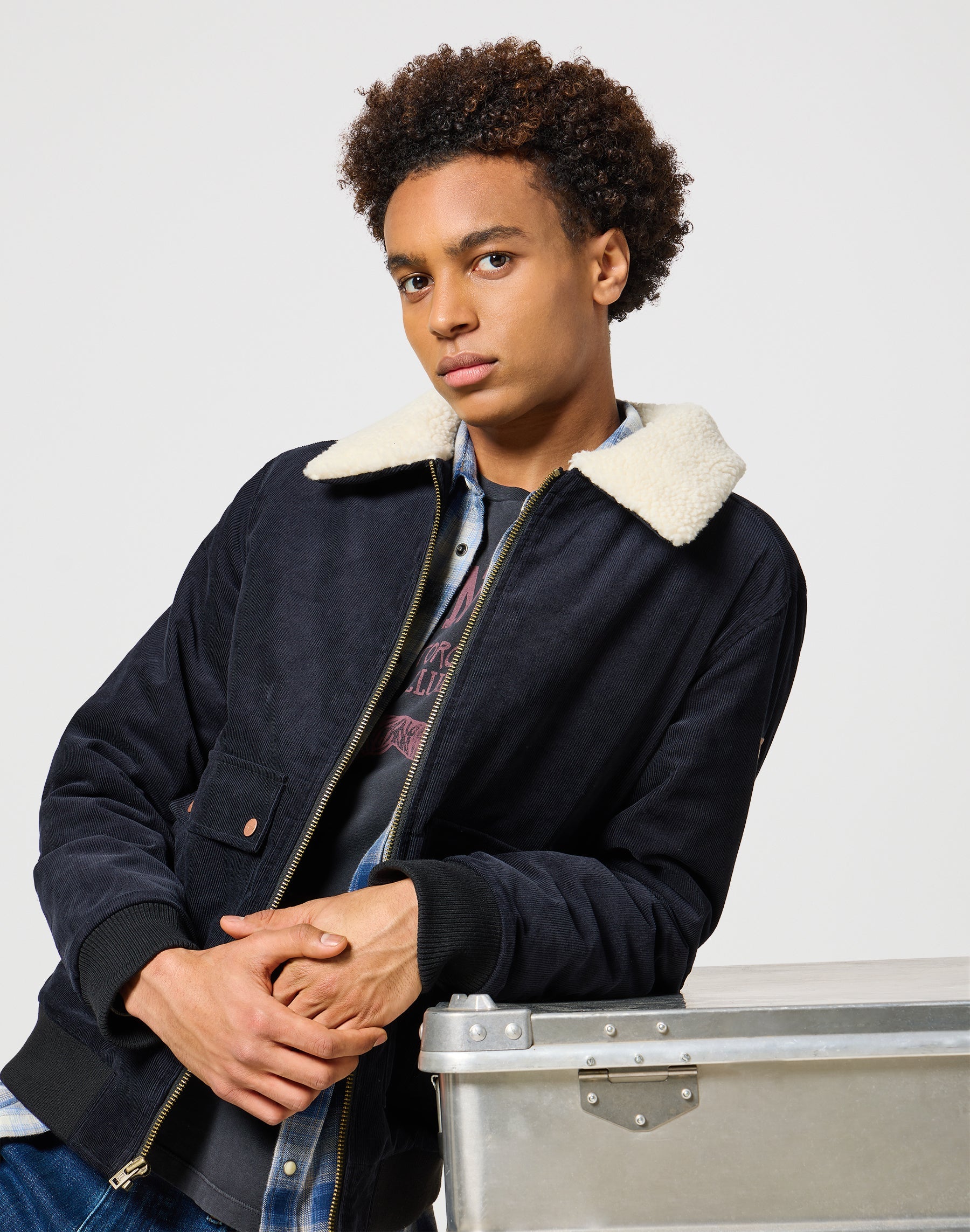 Corduroy Aviator in Black Jackets Wrangler