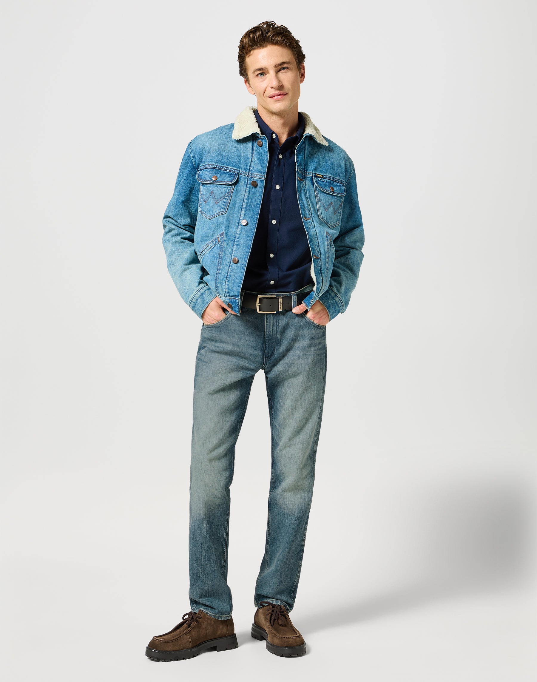 Greensboro in sage wash jeans Wrangler